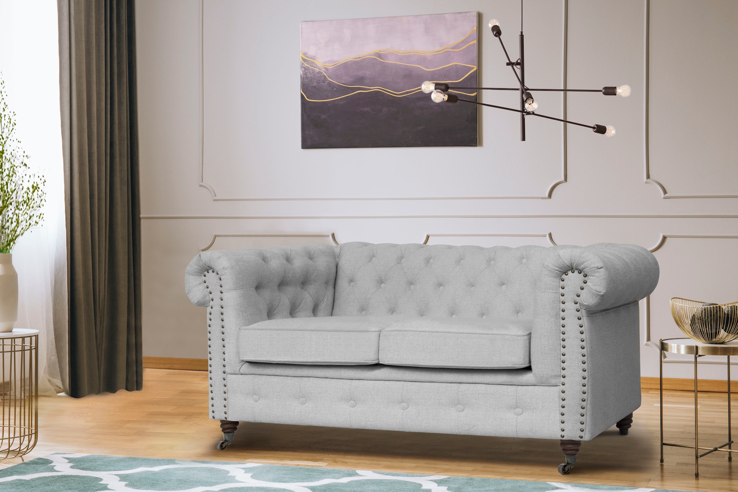 Home affaire Chesterfield-Sofa "Aarburg", aufwändige Knopfheftung und Ziern günstig online kaufen