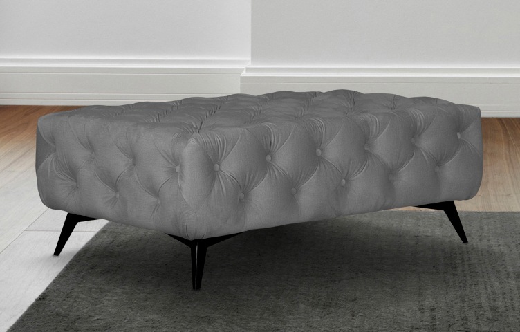 Home affaire Polsterhocker "Amaury" Chesterfield-Optik, Breite 120cm, Fußfa günstig online kaufen