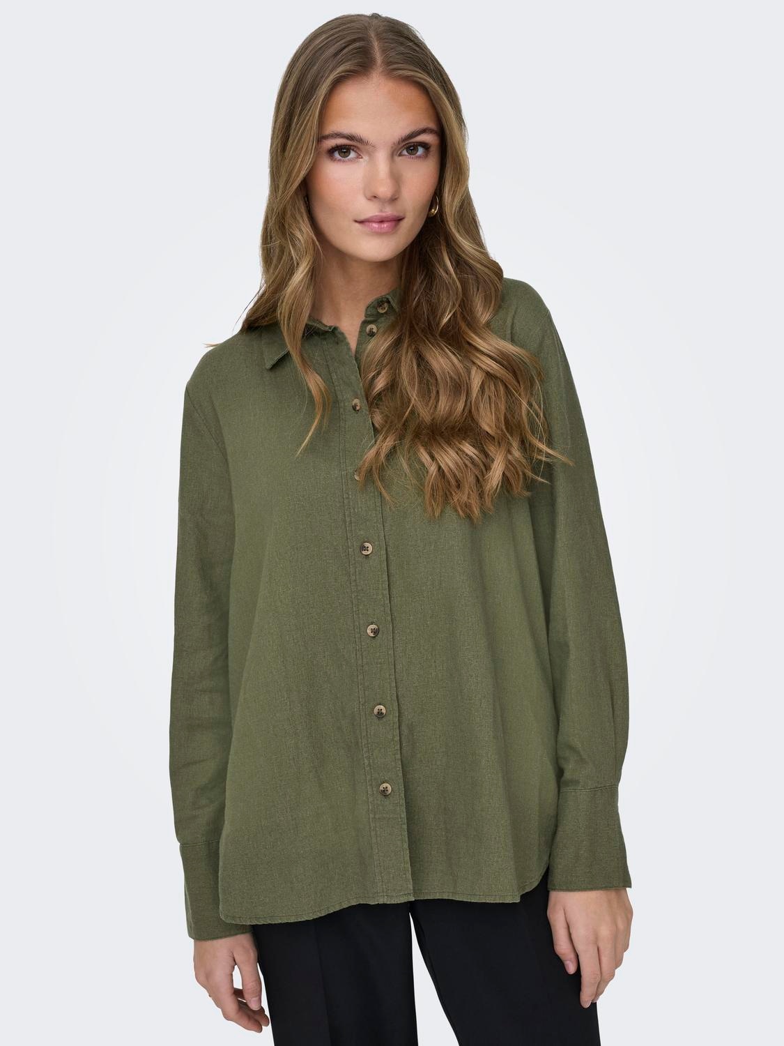 JDY Hemdbluse »JDYSAY L/S LINEN LOOSE SHIRT WVN NOOS«