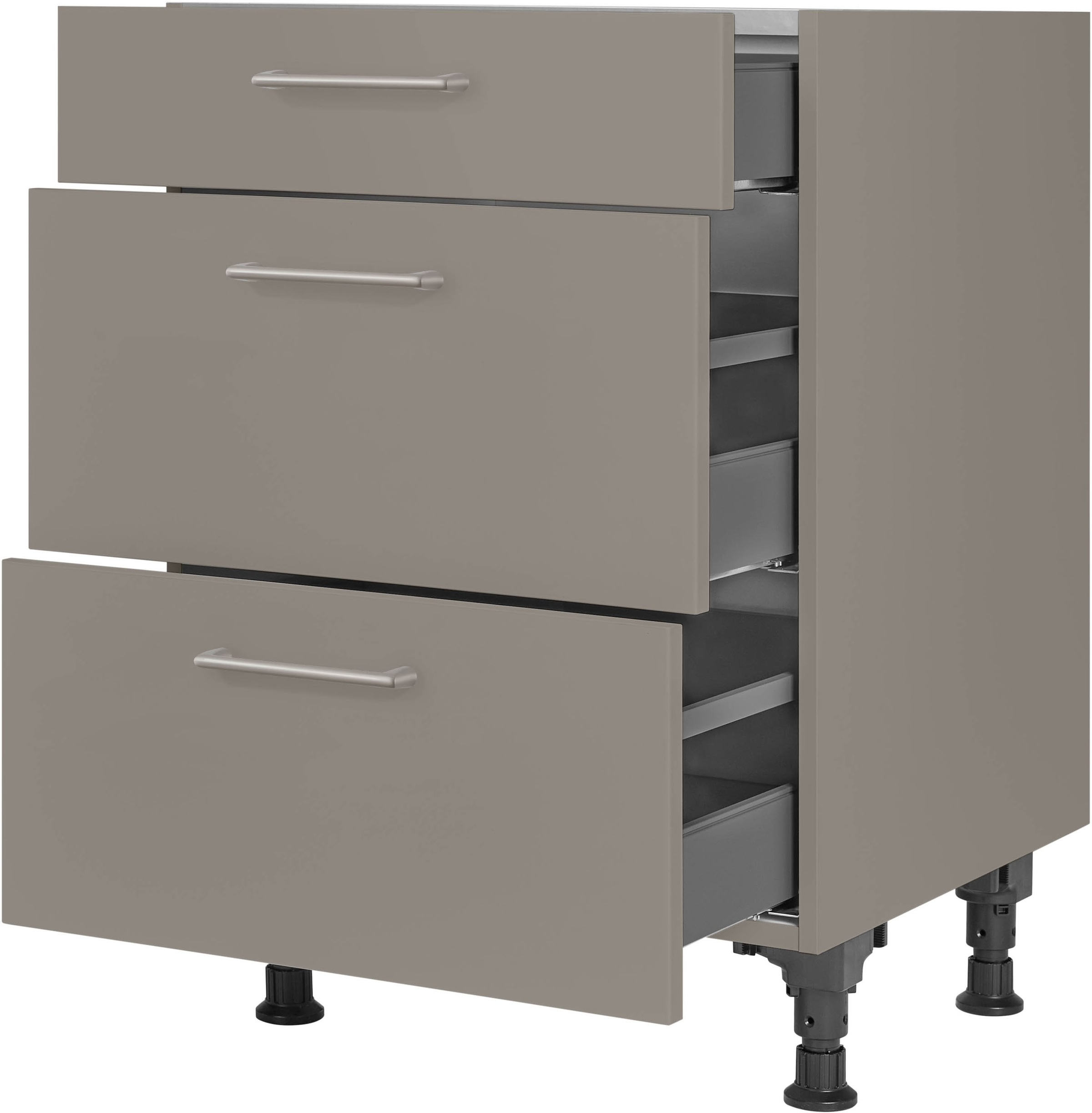 nobilia Unterschrank ""Laser", vormontiert, mit höhenverstellbaren Sockelfü günstig online kaufen