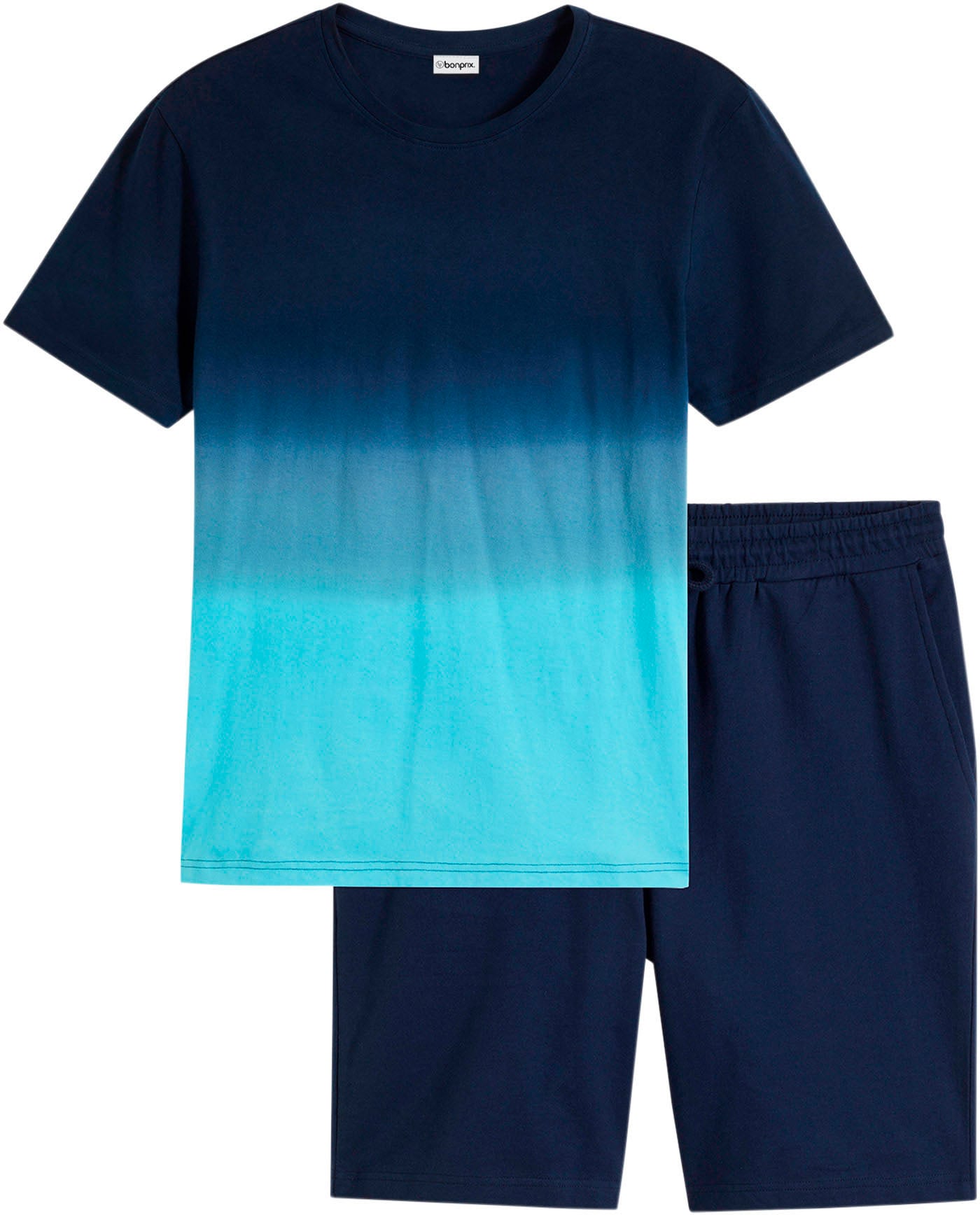 bonprix T-Shirt "T-Shirt und Sweat-Bermuda (2-tlg.Set) aus reiner Baumwolle günstig online kaufen