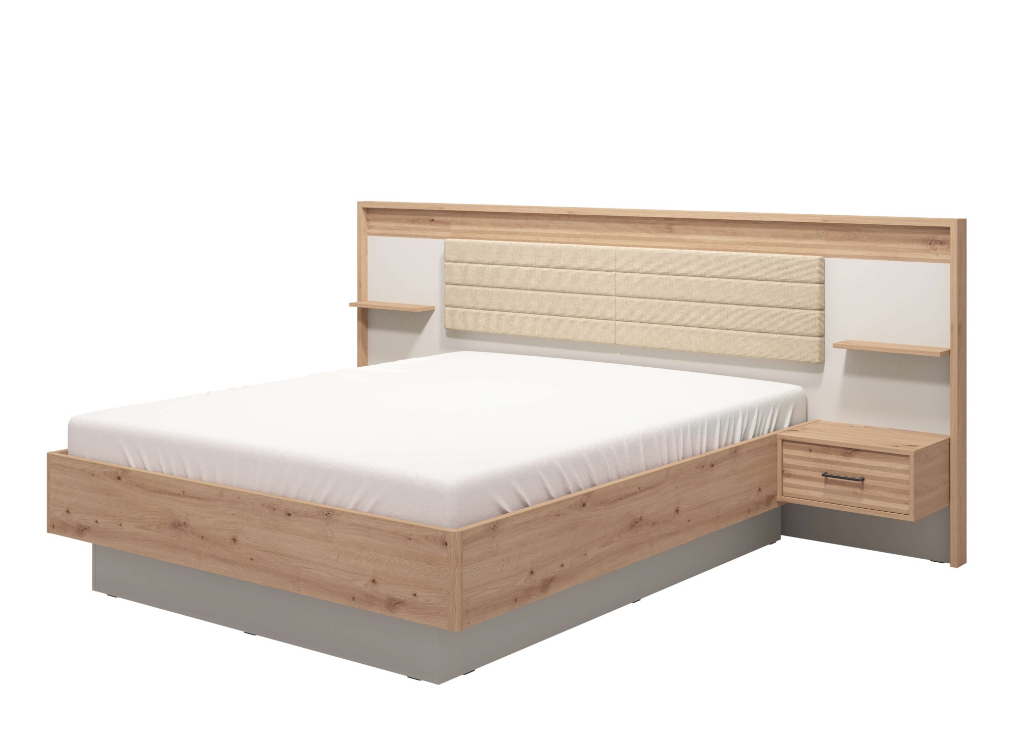 Bettgestell »Modena Bett, mit teilgepolstertem Kopfteil«, Trendige farben, mit 2...