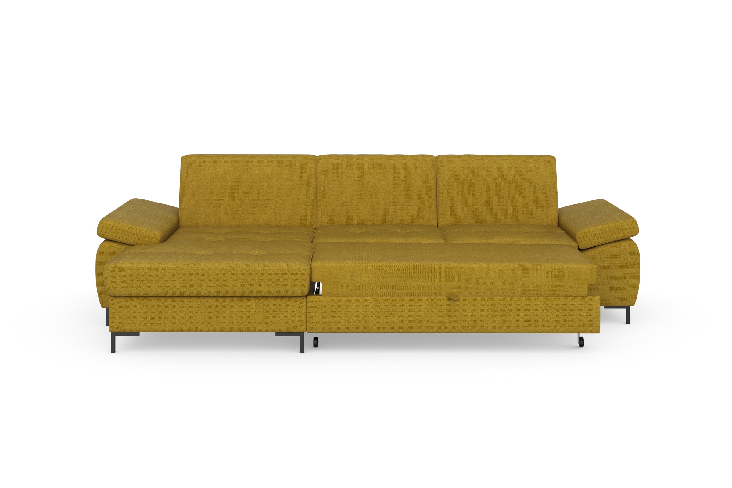 DOMO collection Ecksofa »Capelo L-Form«, mit Armteilverstellung, wahlweise mit Bettfunktion, Federkern