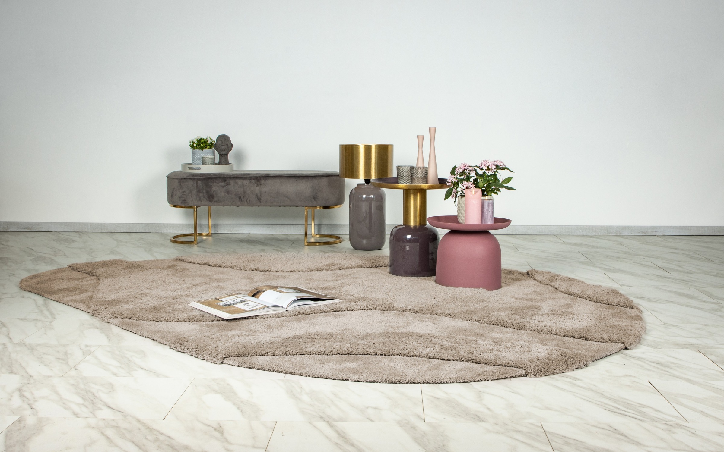 Kayoom Teppich "Pulp 225" oval 20 mm Höhe Hochflor, Hoch Tief Struktur, bes günstig online kaufen