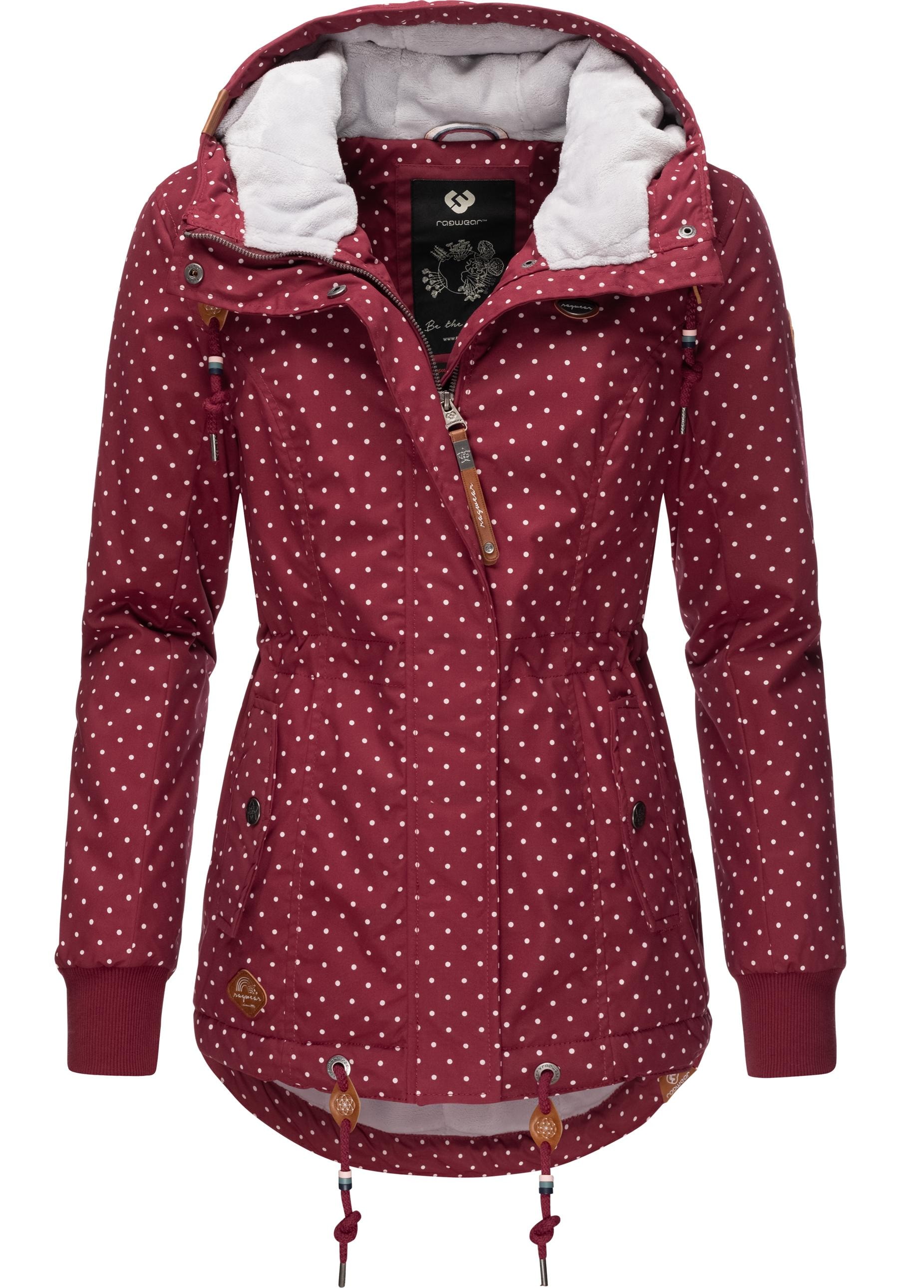 mit stylische Dots »Danka Winter Winterjacke | Outdoorjacke BAUR Intl.«, mit für bestellen Ragwear Kapuze, Kapuze