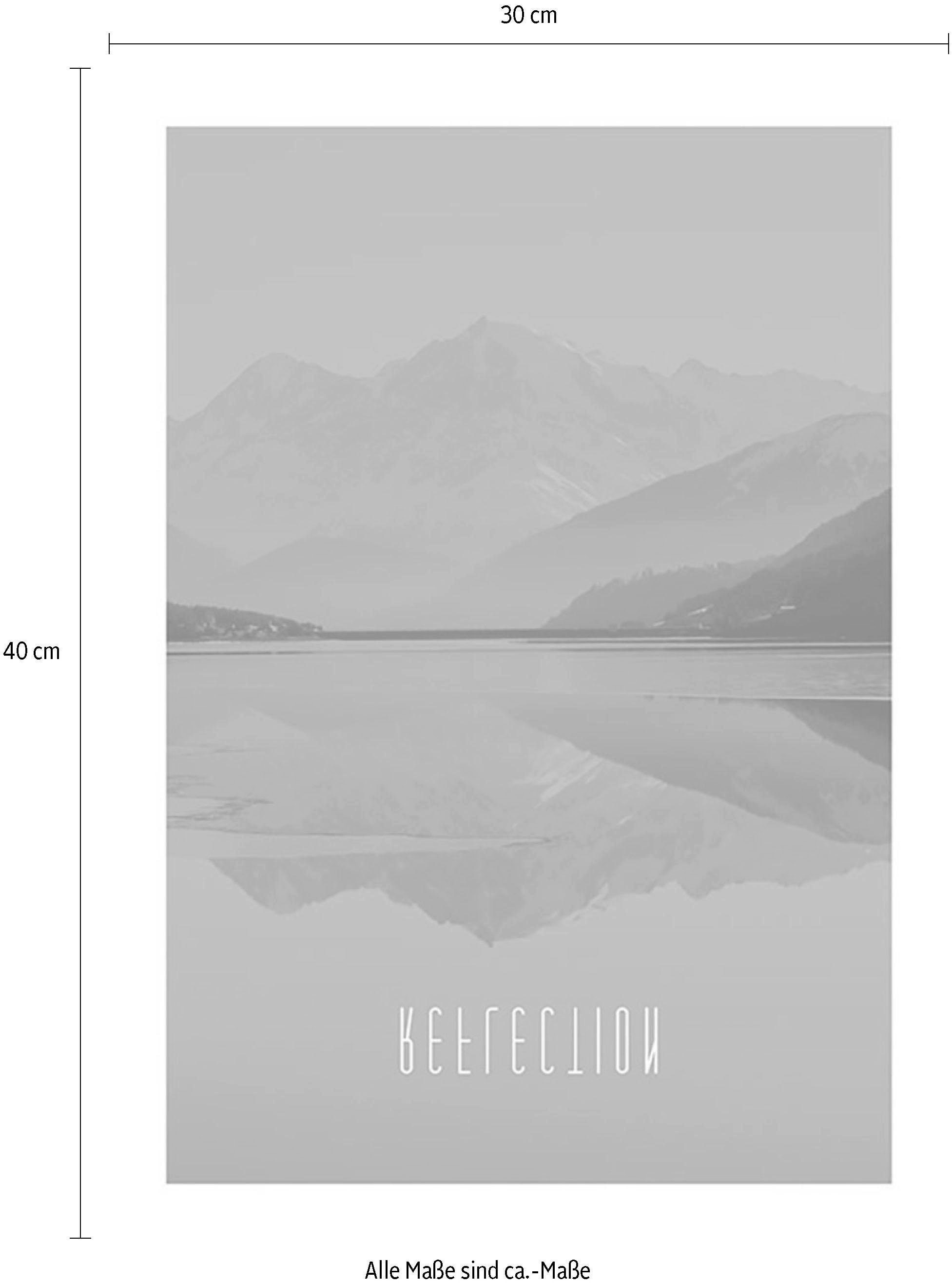 Komar Poster »Word Lake Reflection Steel«, Natur, (1 St.), Kinderzimmer,  Schlafzimmer, Wohnzimmer | BAUR