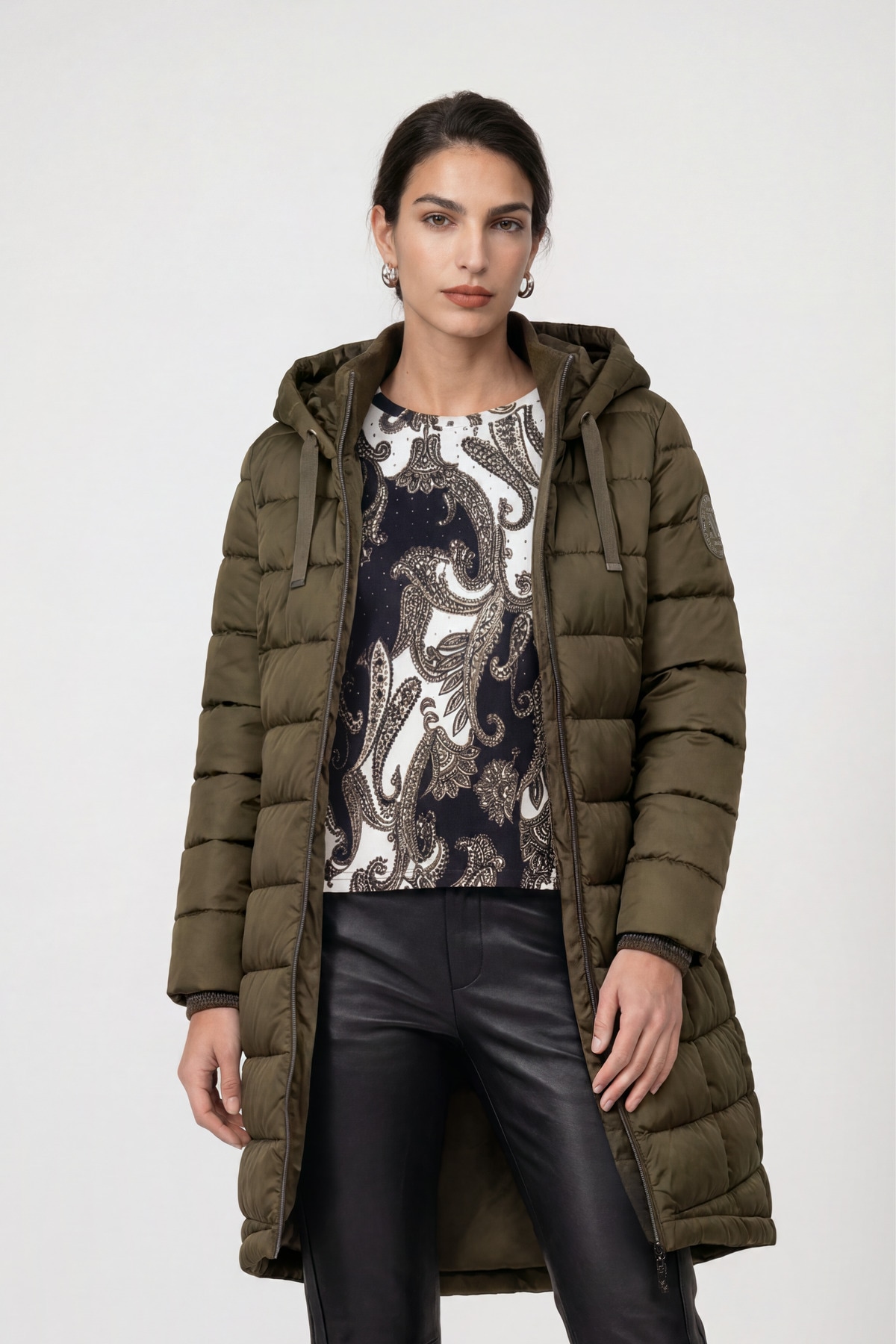 Monari "Mantel Stepp" Regular fit mit Stehkragen und Kapuze