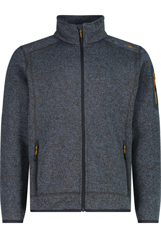 CMP Strickfleecejacke "MAN JACKET" ohne Kapuze mit hochschließendem Kragen, atmungsaktiv, wasserabweisend