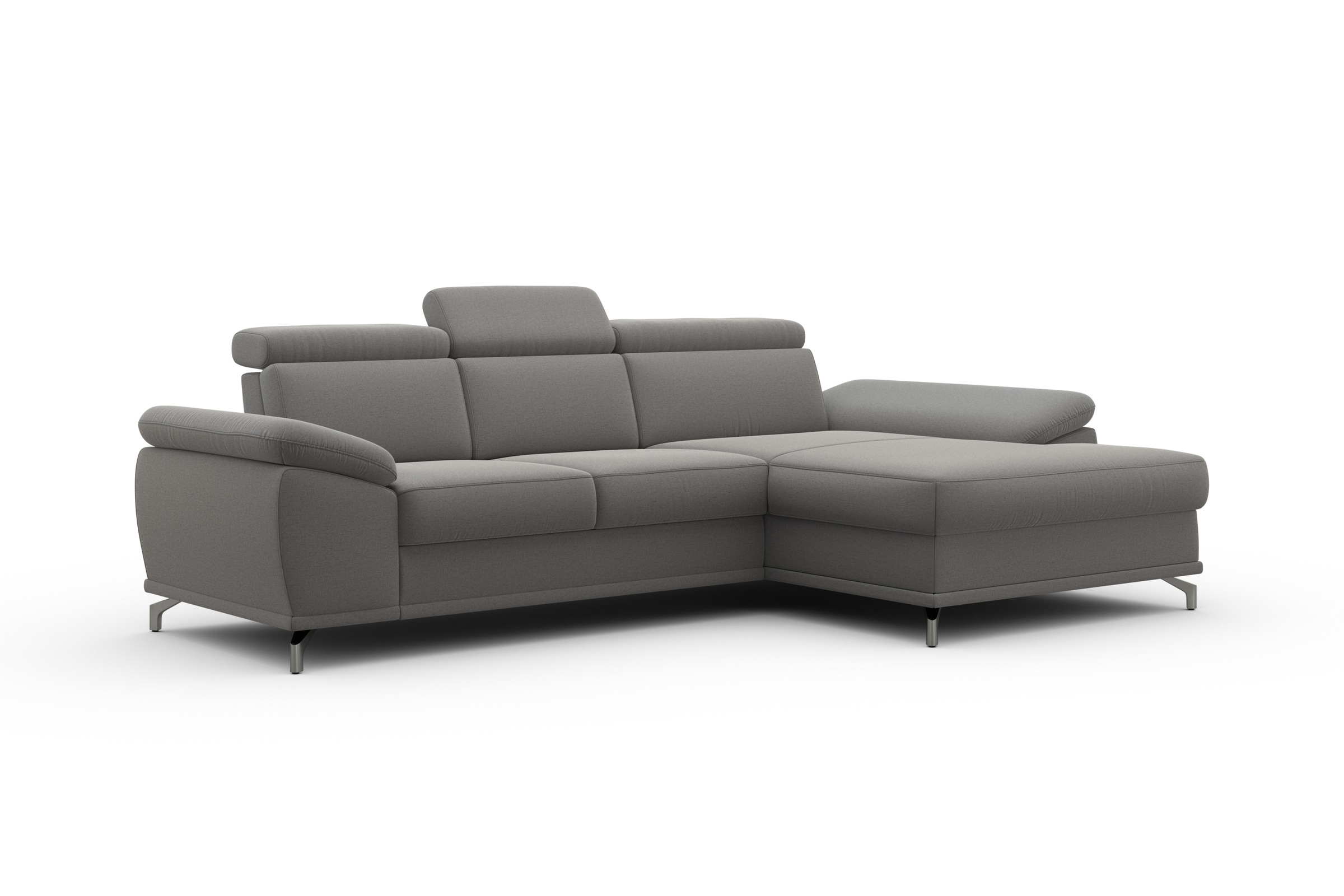 sit&more Ecksofa »Cabrio L-Form, mit Sitztiefenverstellung, Arm- und Kopfteilverstellung«, 2 Nierenkissen, Federkern, optional Bettfunktion und Stauraum