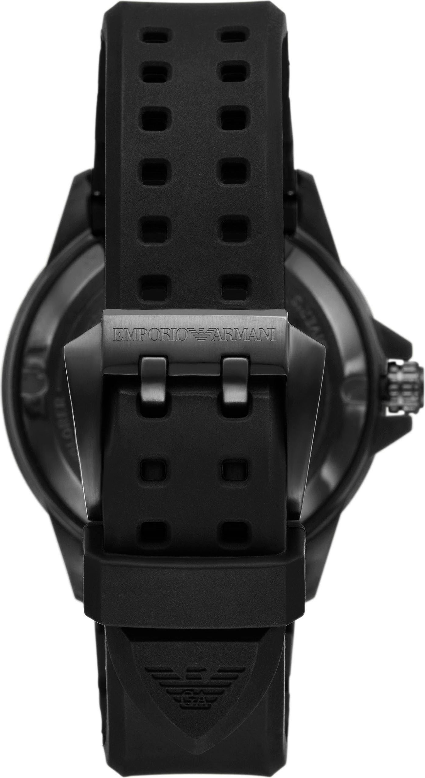 Emporio Armani Automatikuhr, Armbanduhr, Herrenuhr, Mechanische Uhr, Silikonarmband, analog, Tag