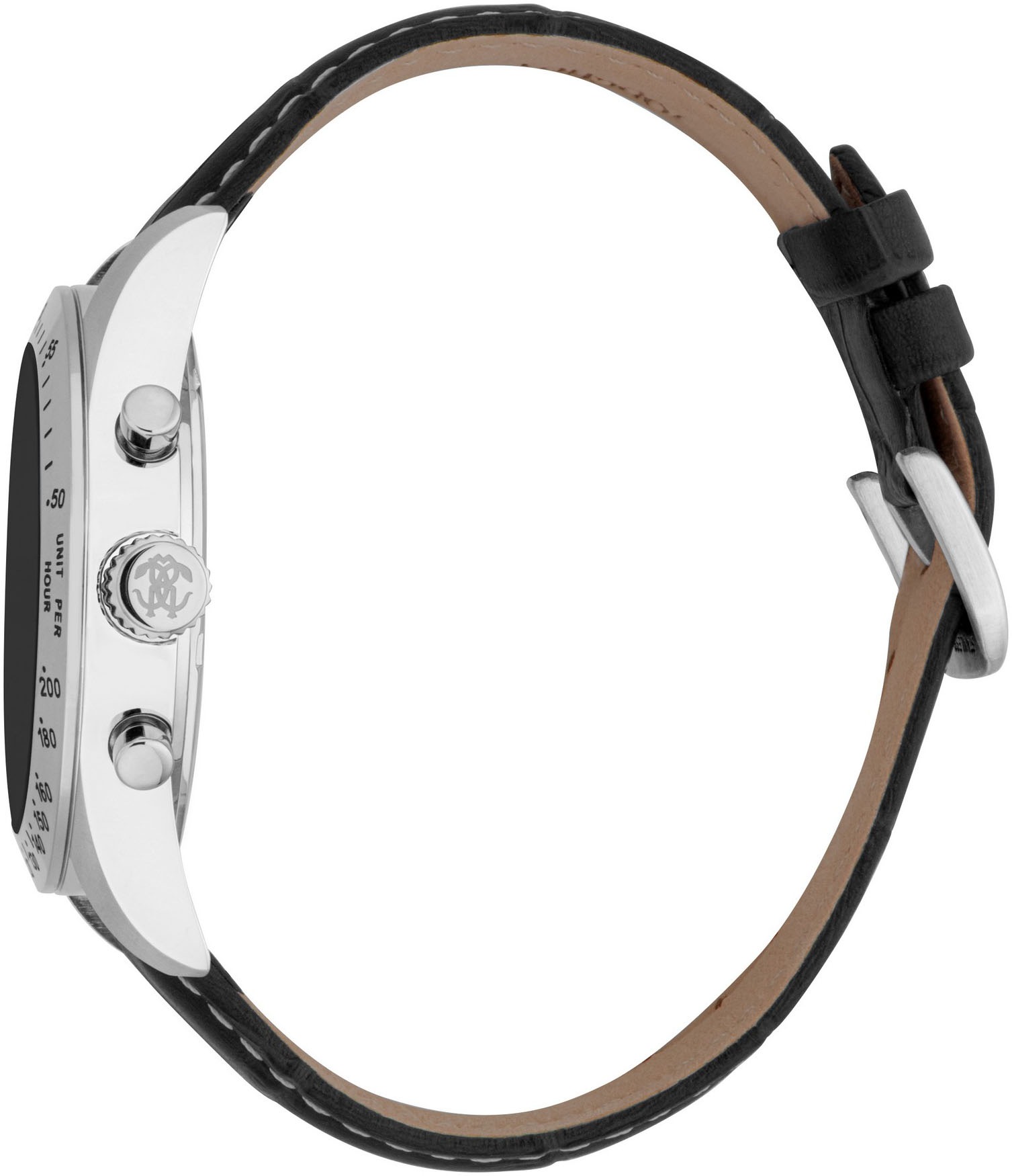 roberto cavalli Chronograph »Uomo Chrono«, Quarzuhr, Armbanduhr, Herrenuhr, Lederarmband, analog, Tag