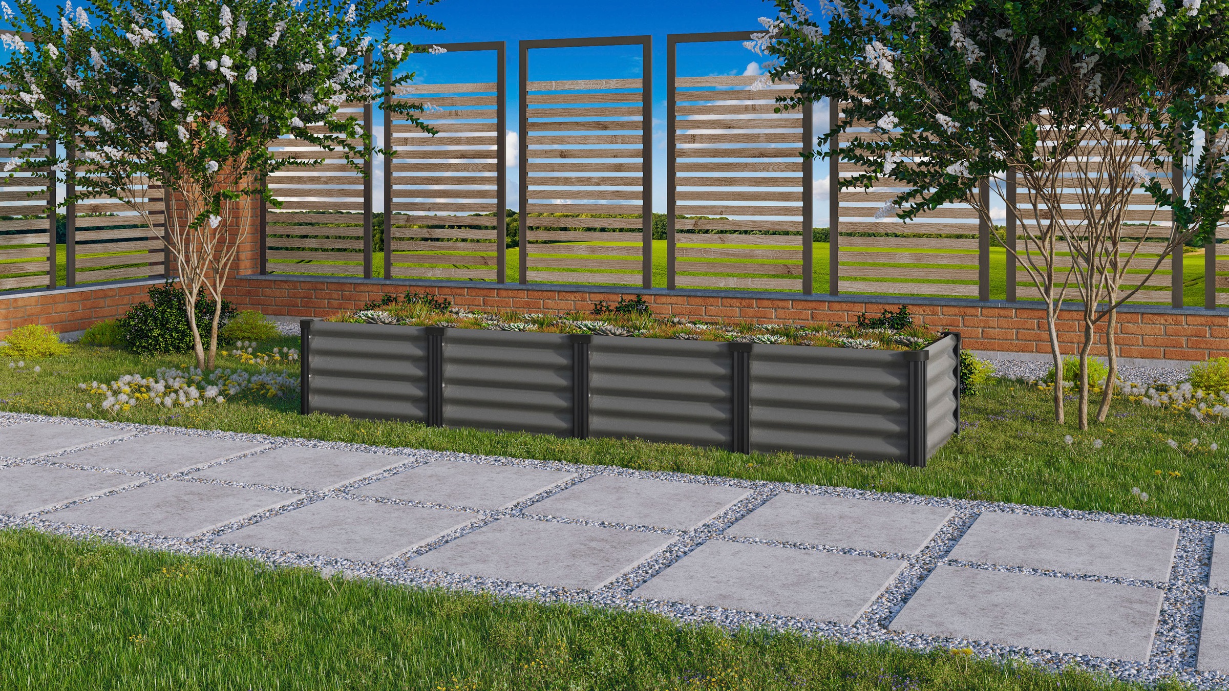 Vitavia Hochbeet "Meta In&Out 401 L" BxTxH: 65x245x40 cm, granit/schwarz günstig online kaufen