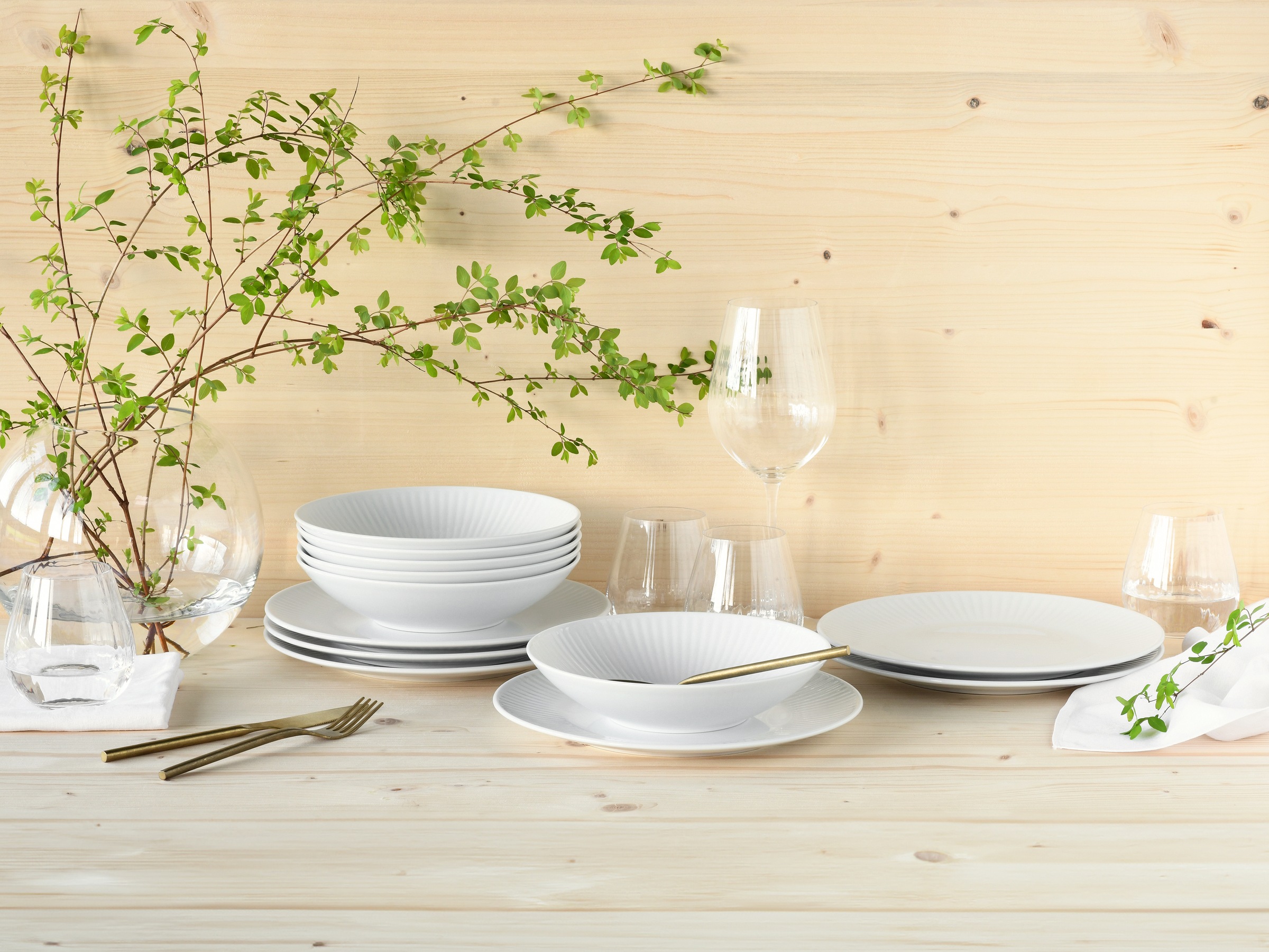 CreaTable Tafelservice »Valencia Weiß, Tafel-Service 12-tlg«, (Set, 12 tlg.), Elegant, Boho Chic