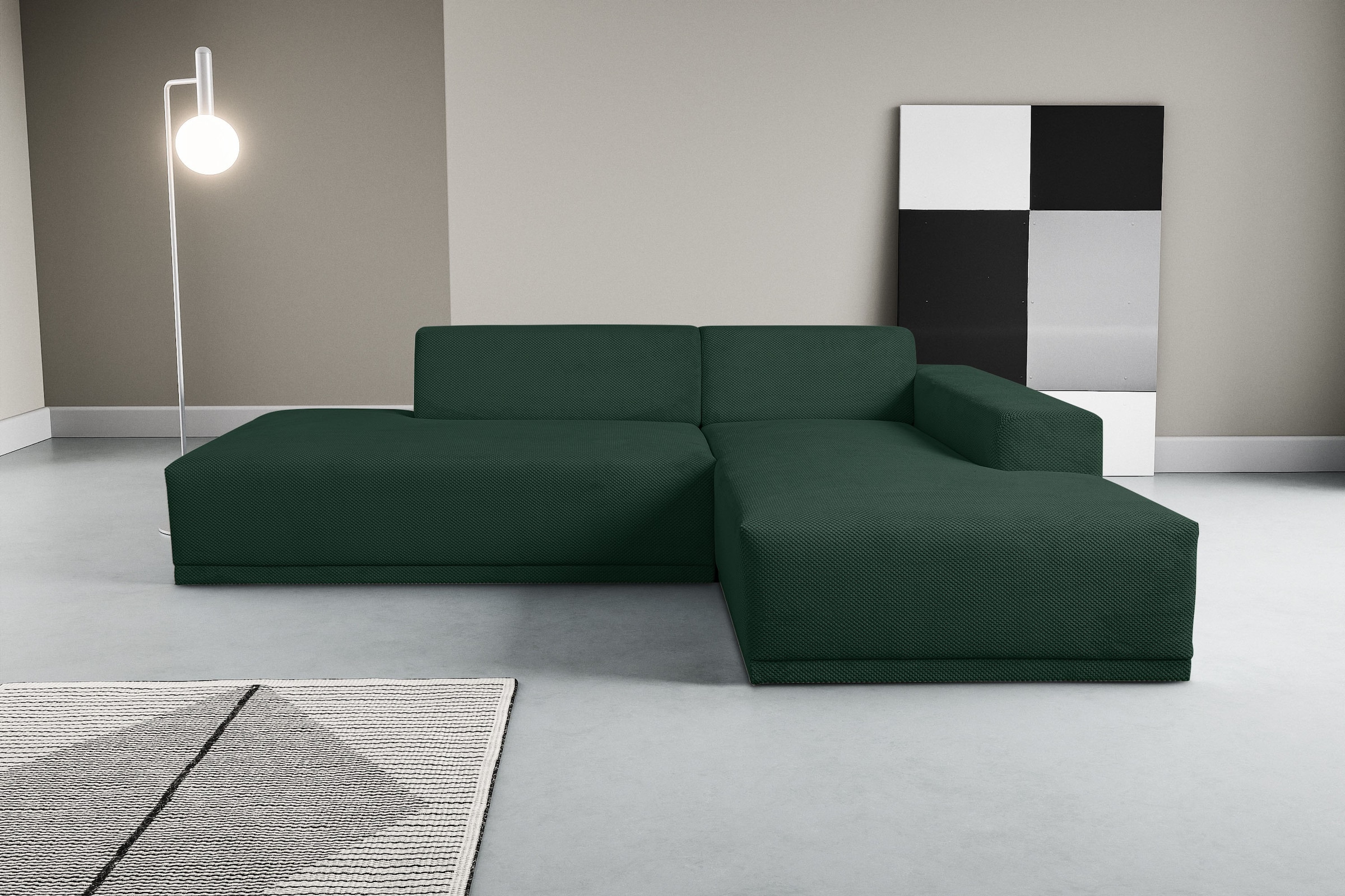 WERK2 Ecksofa "Apollo, hoher Sitzkomfort, aktuelles Design, Breite 264cm, L günstig online kaufen