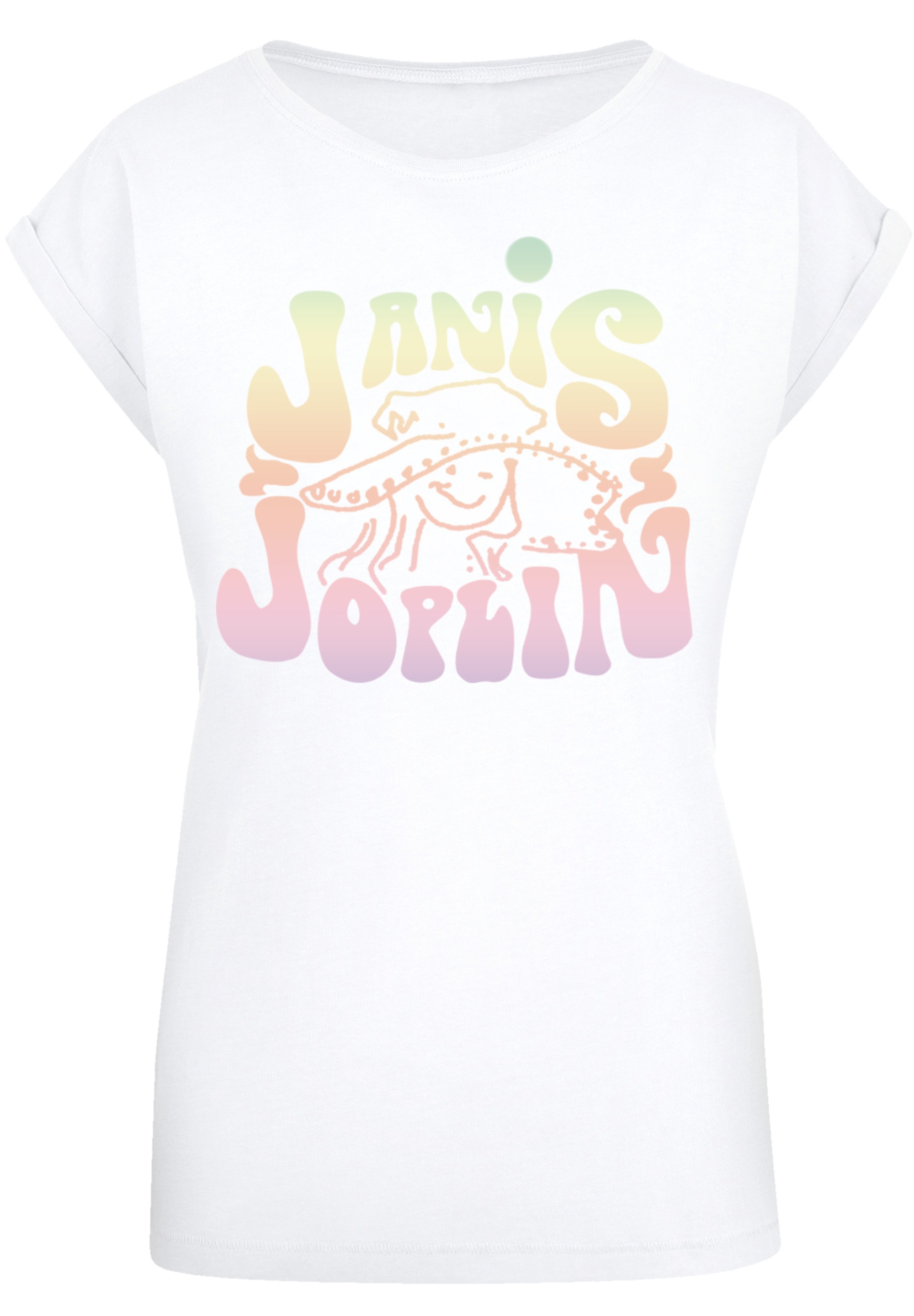 F4NT4STIC T-Shirt "PLUS SIZE Janis Joplin Pastel Logo", Print