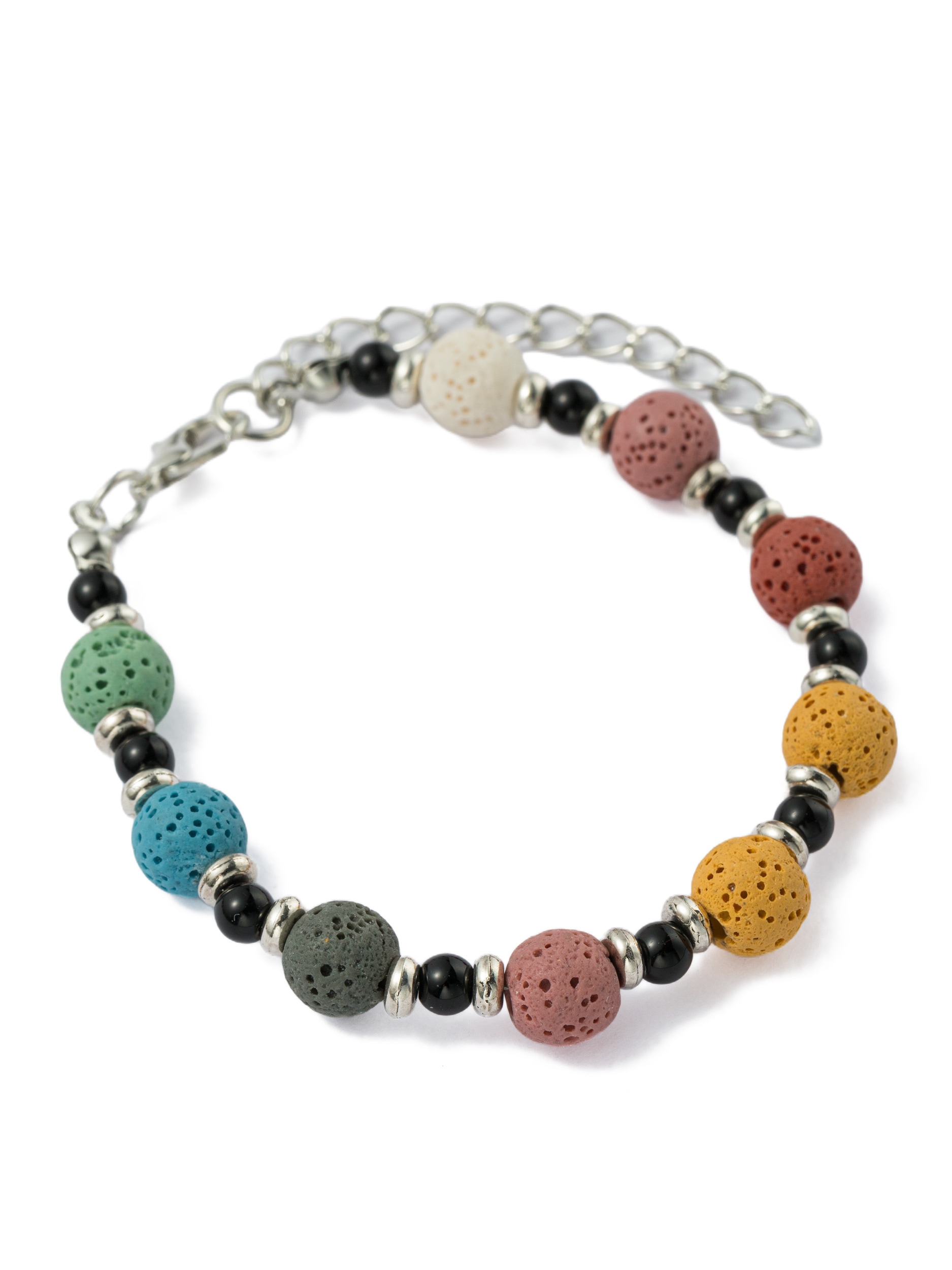 Firetti Armband »Schmuck Geschenk Kupfer Armschmuck Armkette Edelstein« Made in Germany - mit Lavastein, Onyx