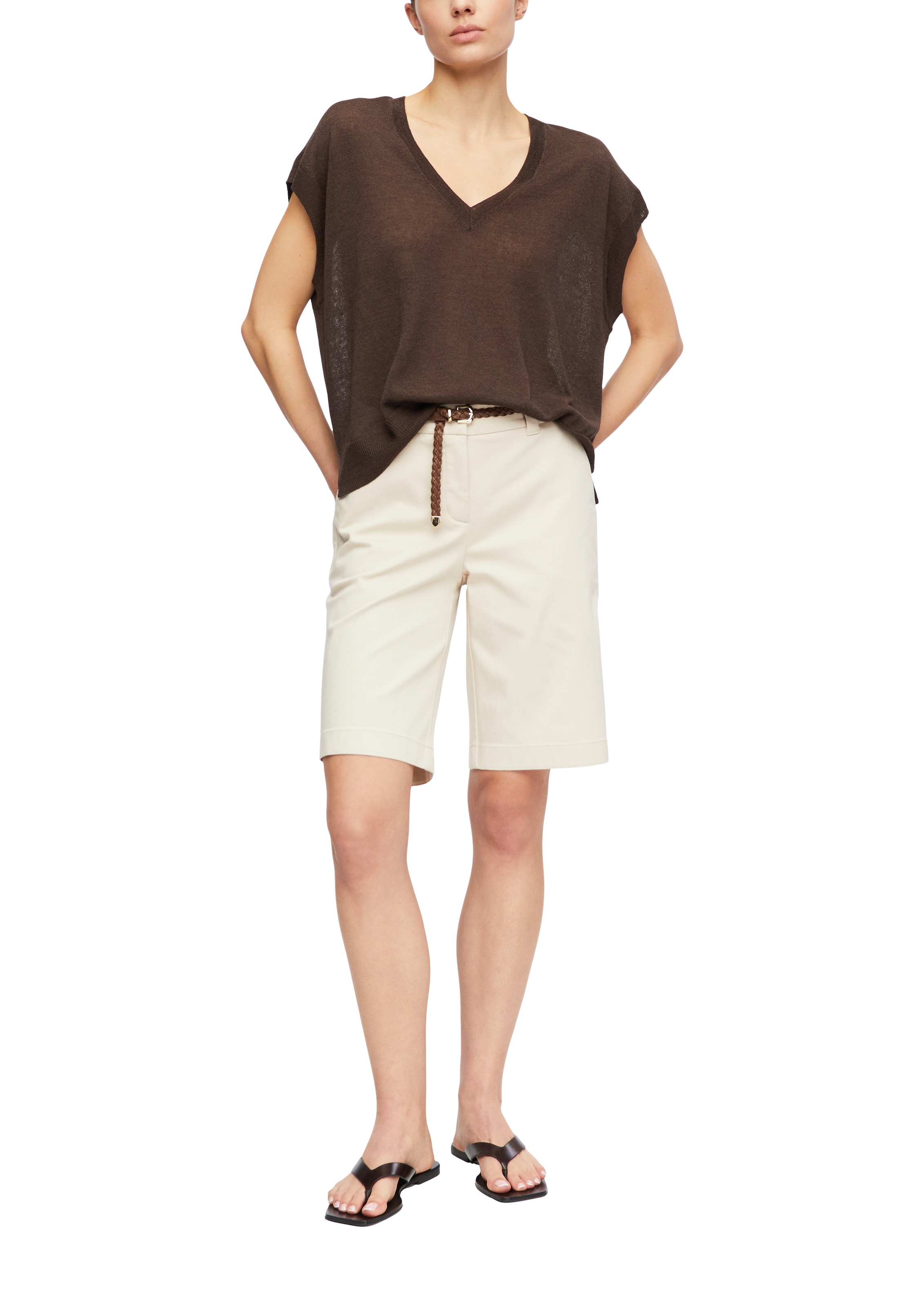Comma Bermudas  mit Flechtgürtel