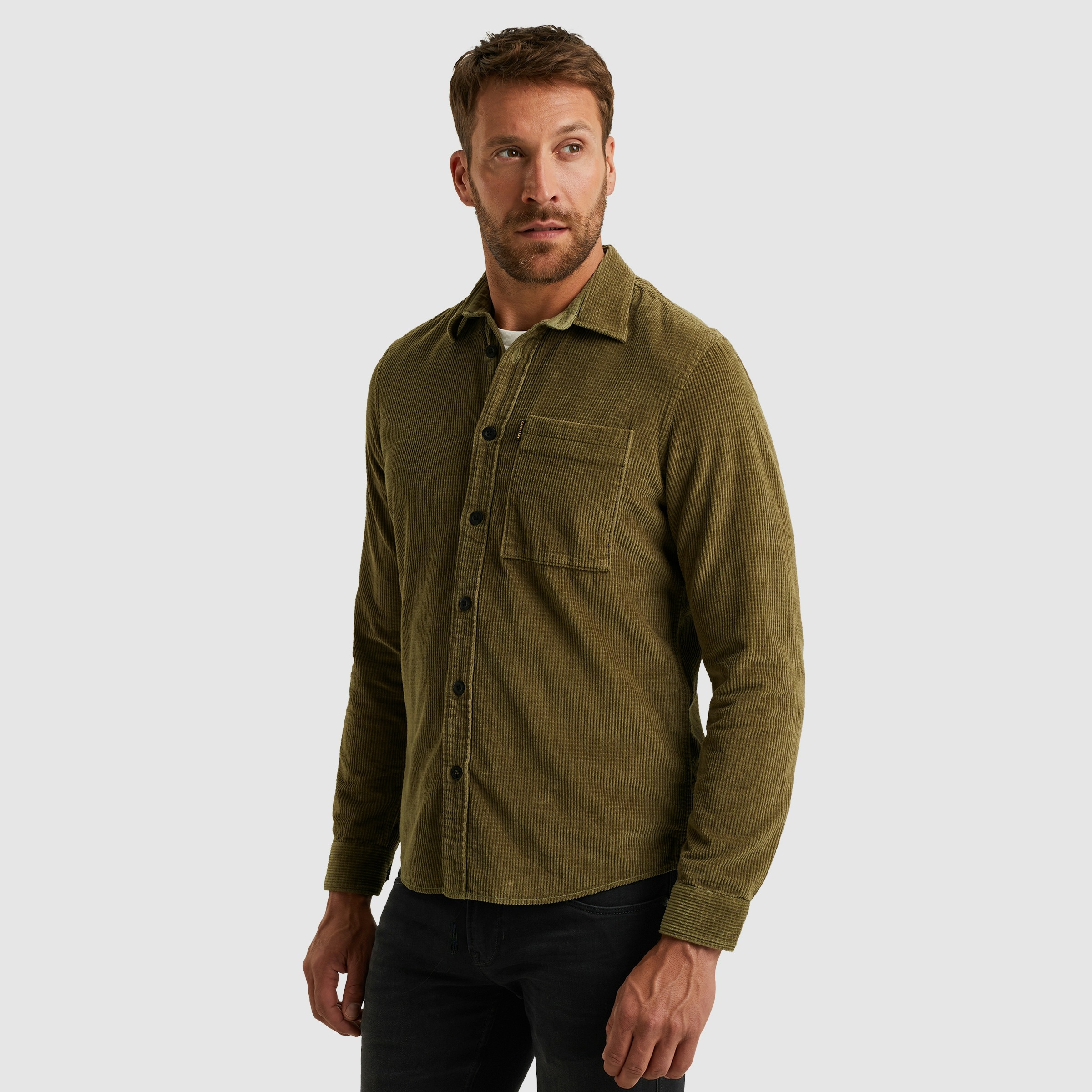 PME LEGEND Langarmhemd aus softem Cord, mit Knopfleiste günstig online kaufen
