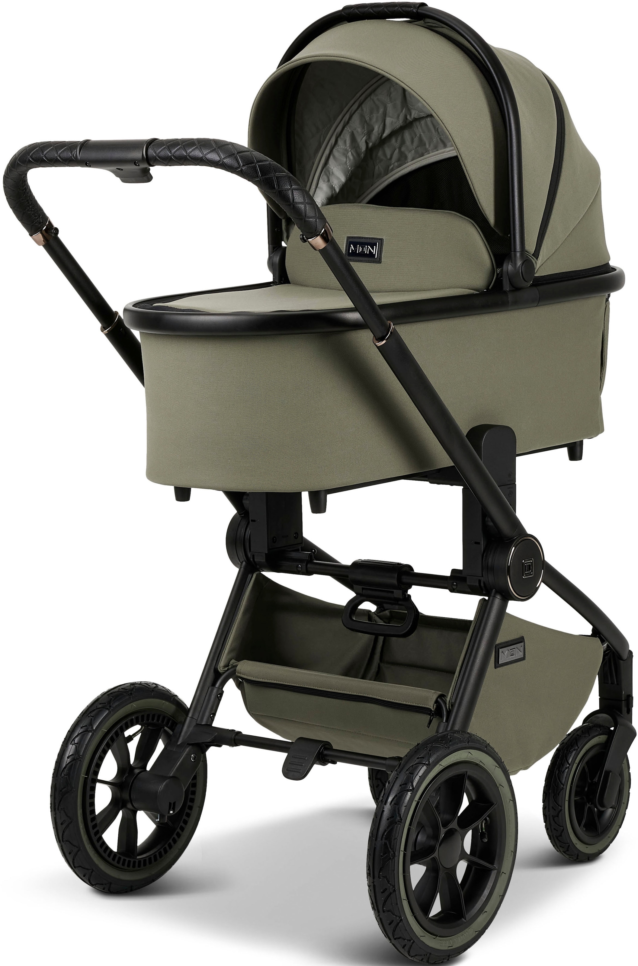 Moon Kombi-Kinderwagen »Resea+, moss green/black melange«, mit Luftreifen