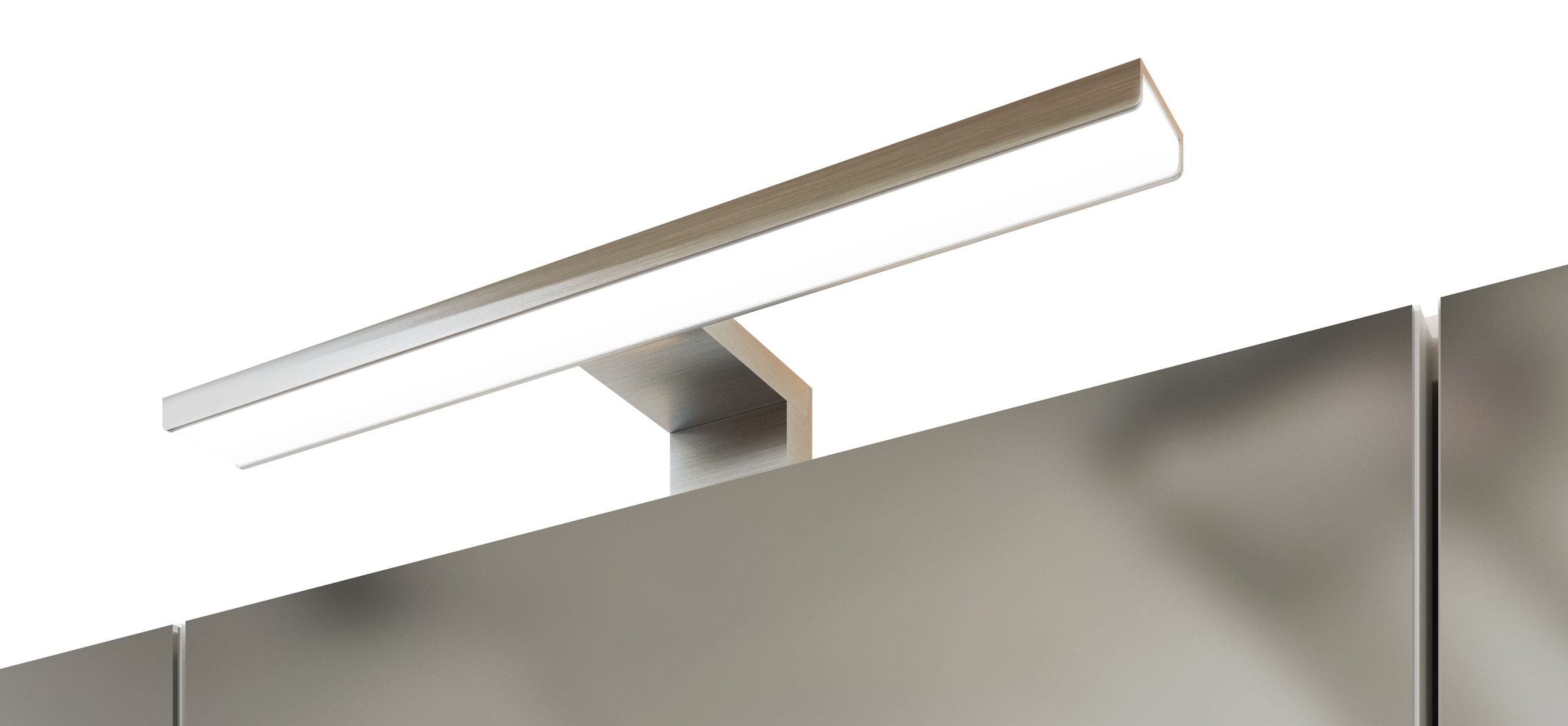 welltime Spiegelschrank »TRIENT, 3D-Spiegelschrank 120 cm, gedämpfte Scharniere« matt weiß/Wildeiche, gedämpfte Scharniere