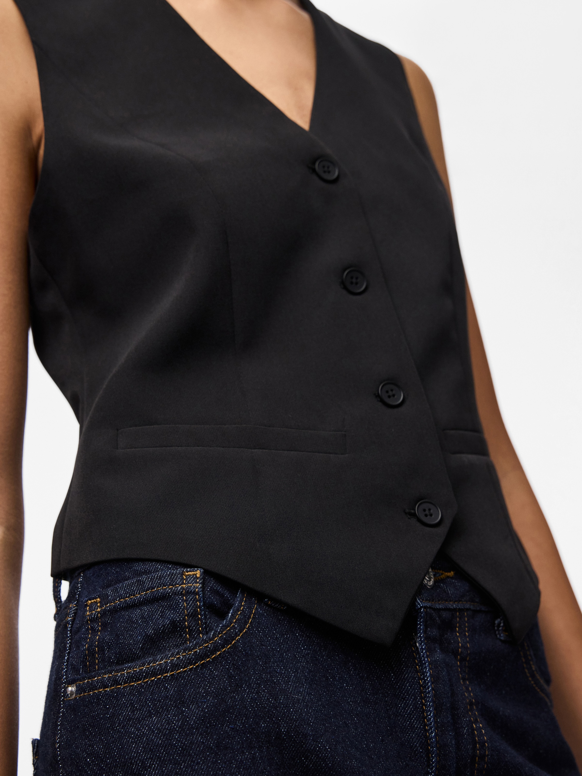 Pieces Gilet Bossy Noir M Femme 3