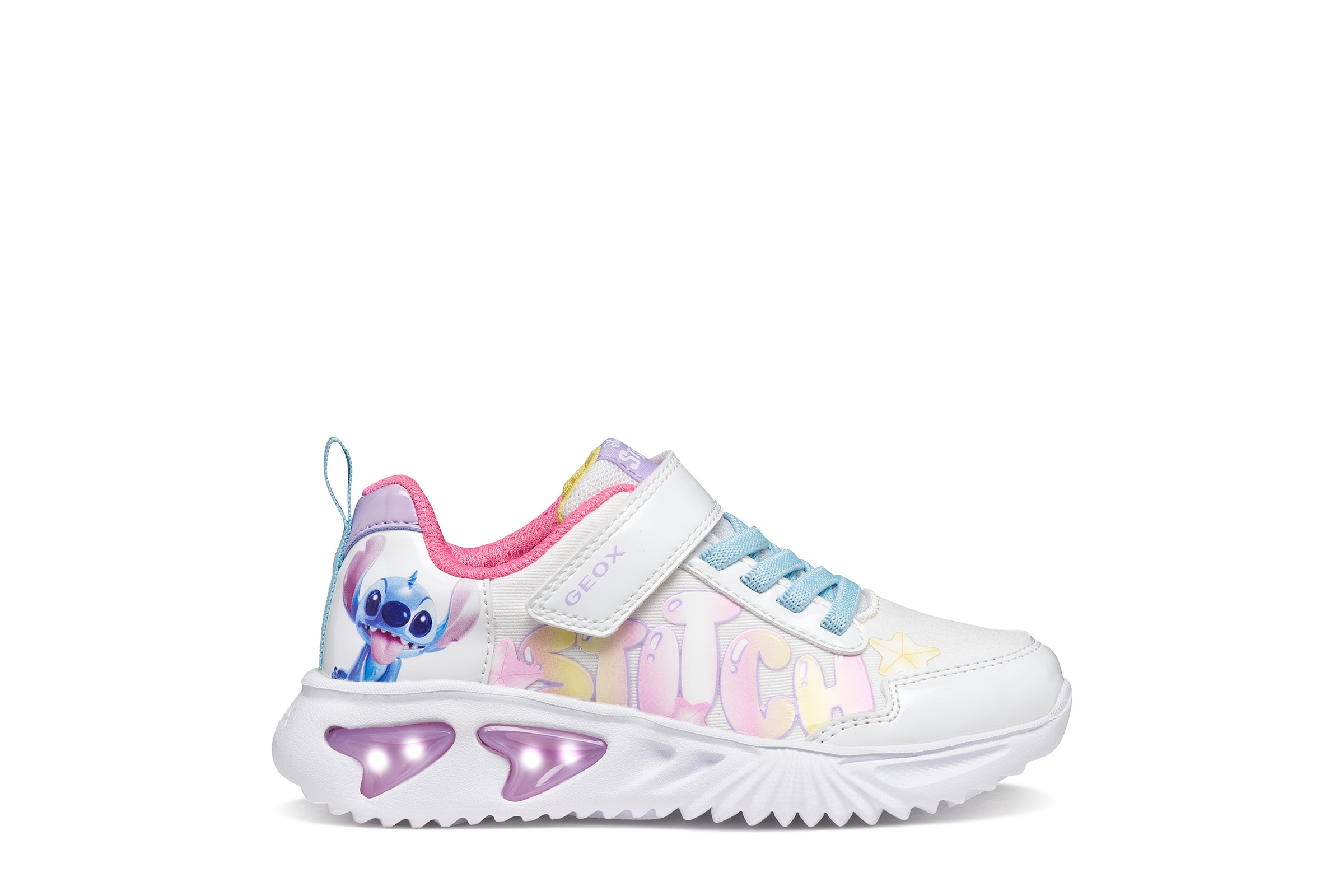 Geox Sneaker »J ASSISTER GIRL«  Klettschuh mit Stitch-Motiv, Größenschablone zum Download
