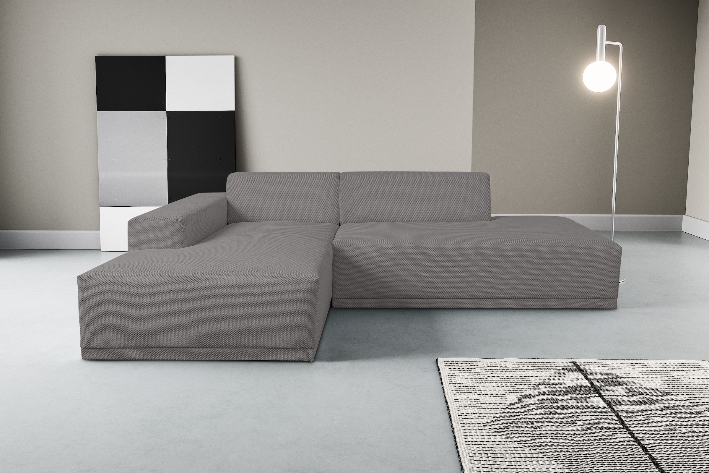 WERK2 Ecksofa "Apollo, hoher Sitzkomfort, aktuelles Design, Breite 264cm, L günstig online kaufen