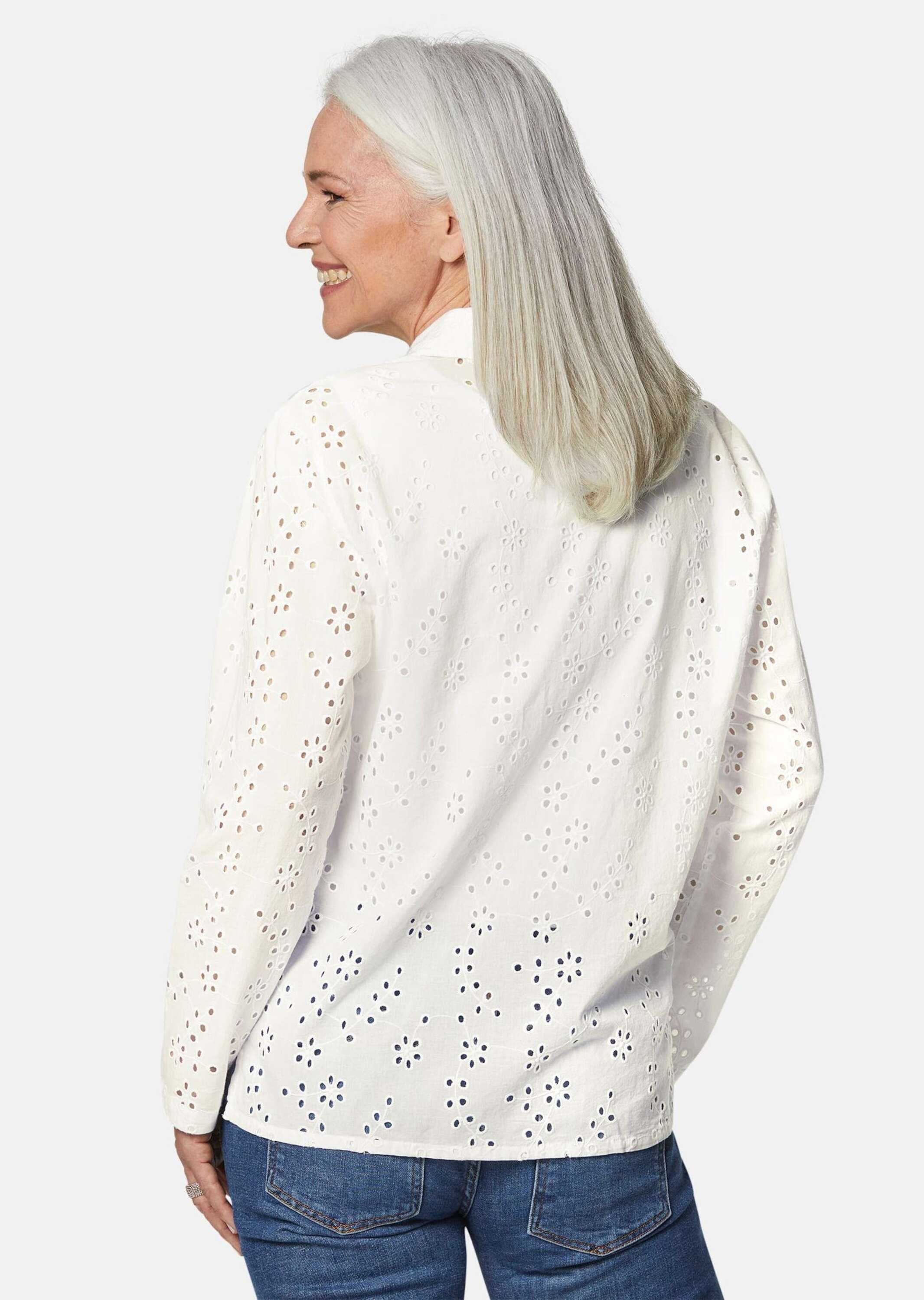 GOLDNER Langarmbluse »Blusenjacke Leichte Blusenjacke aus Baumwolle«