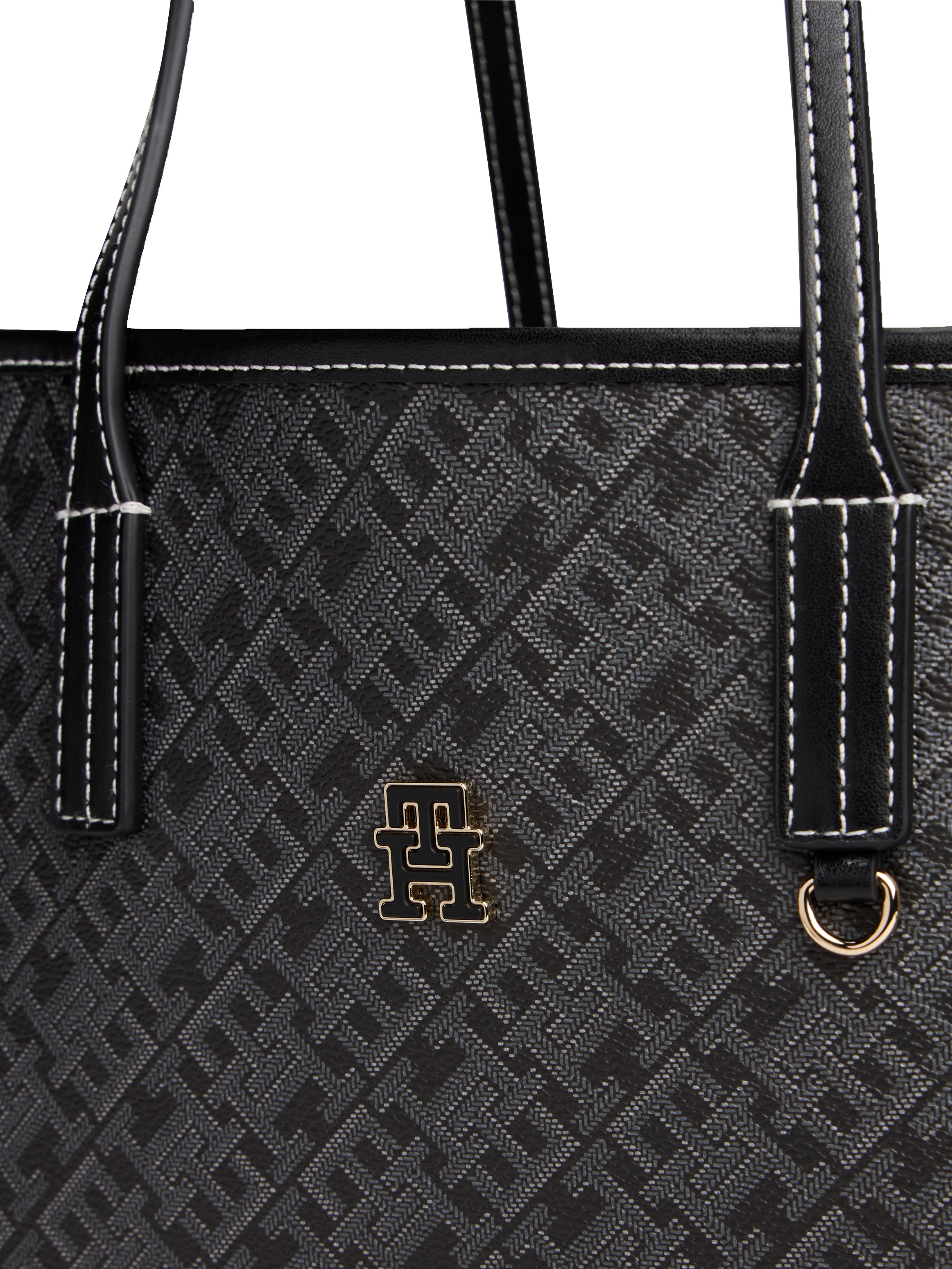 Tommy Hilfiger Tragetasche »TH MONOPLAY LEATHER TOTE« , Damen Schultertasche mit bedrucktem TH-Monogramm