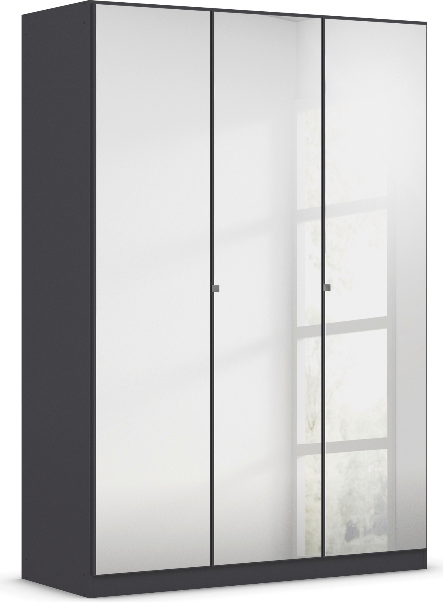 rauch Drehtürenschrank »Reflect«, mit Spiegelfront, inkl. praktischer Inneneinteilung und Stoffboxen-Set
