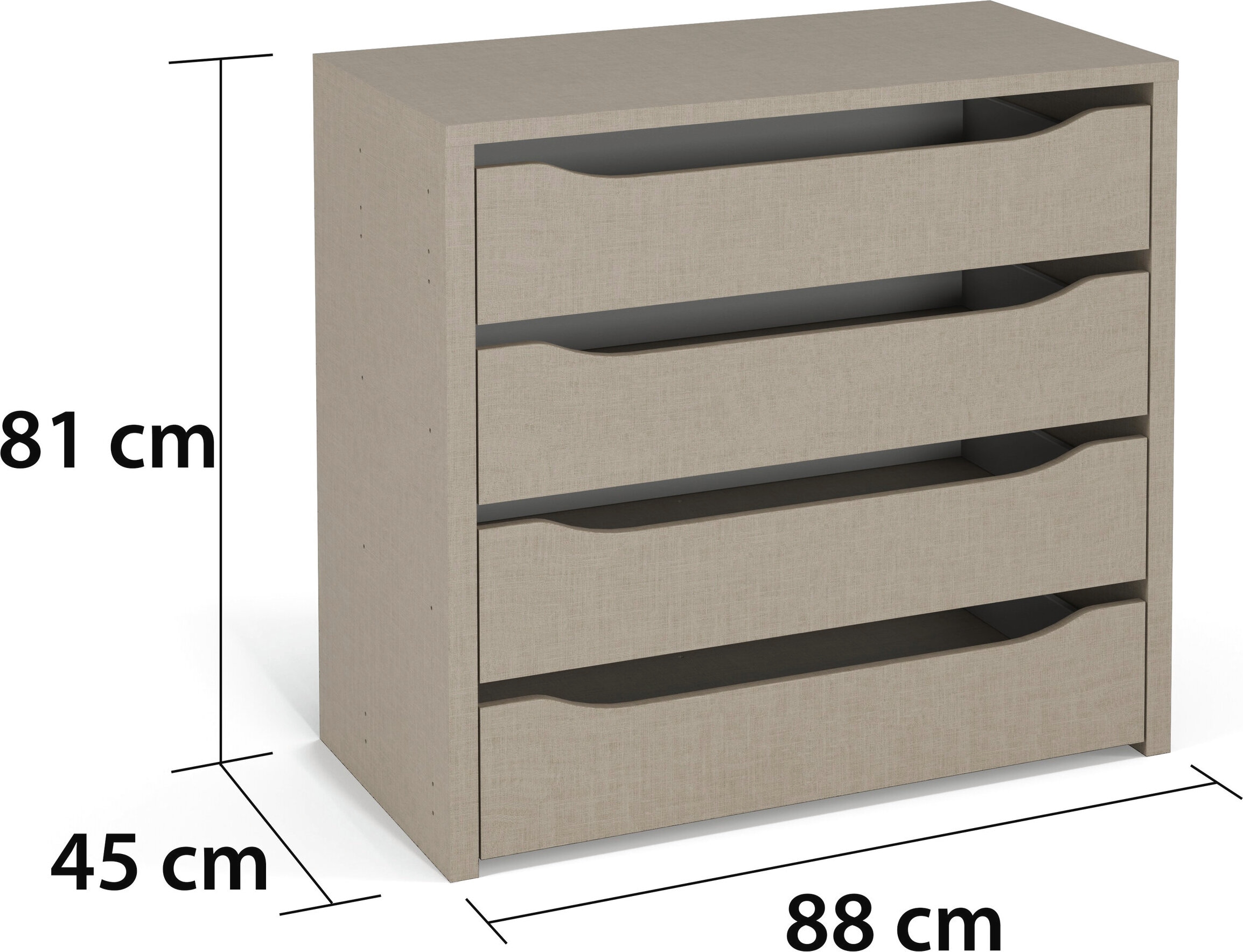 rauch Schubladeneinsatz »Zubehör für Rauch-Schränke Garderobe Kleiderschrank Schrank« mit 4 Schubladen, Breite 88 cm, Tiefe 45 cm, MADE IN GERMANY