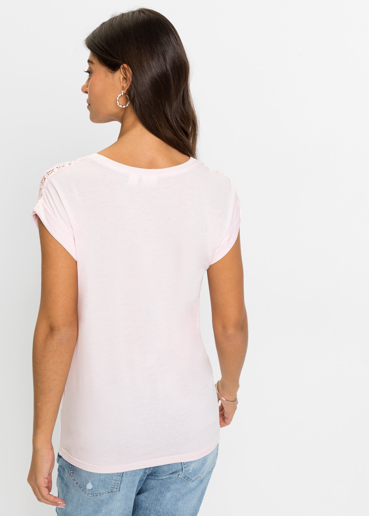 bonprix T-Shirt "Shirt aus Viskose-Mix" gerade Passform, Kurzarm, für viels günstig online kaufen