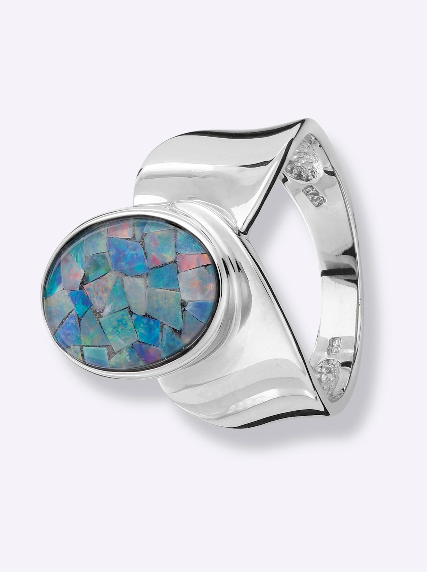Fingerring LADY Gr. 18, silber (silber 925), Fingerringe, Damen, 18, Glas Silber 925 (Sterlingsilber), Glas, Silber 925 (Sterlingsilber), Fingerring