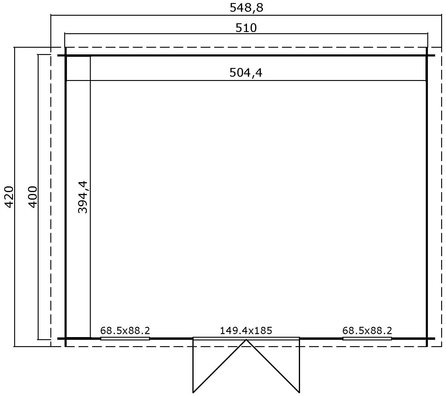 LASITA MAJA Gartenhaus »Wels 5«, Blochbohlenhaus 28mm, Fundamentmass 5100x4000, Schwedenrot