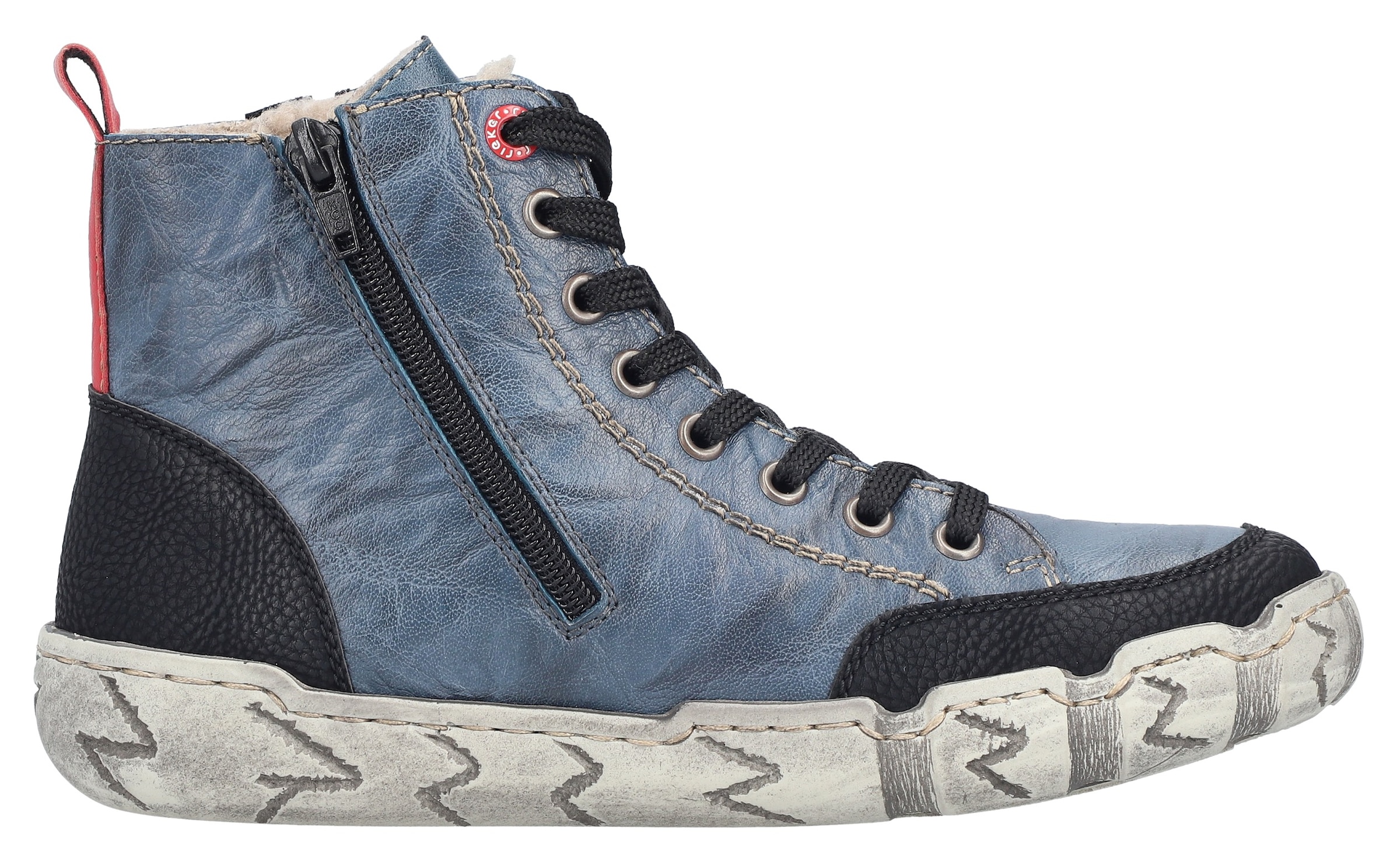 Rieker Winterboots, Schnürboots, High Top Sneaker, Stiefelette, mit Anziehlasche