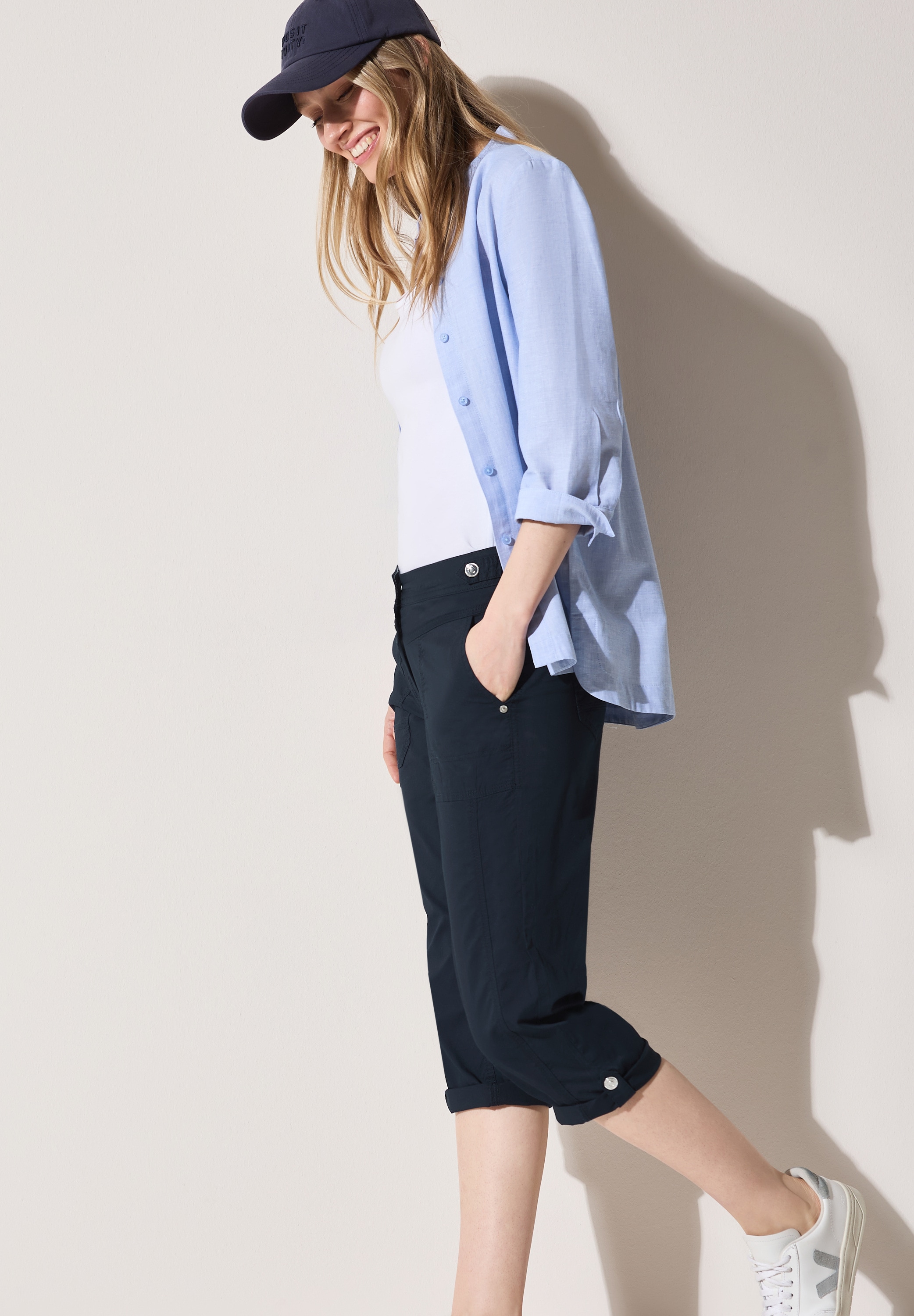 Cecil Caprihose »Style New York«, mit Knopfdetails am Bund