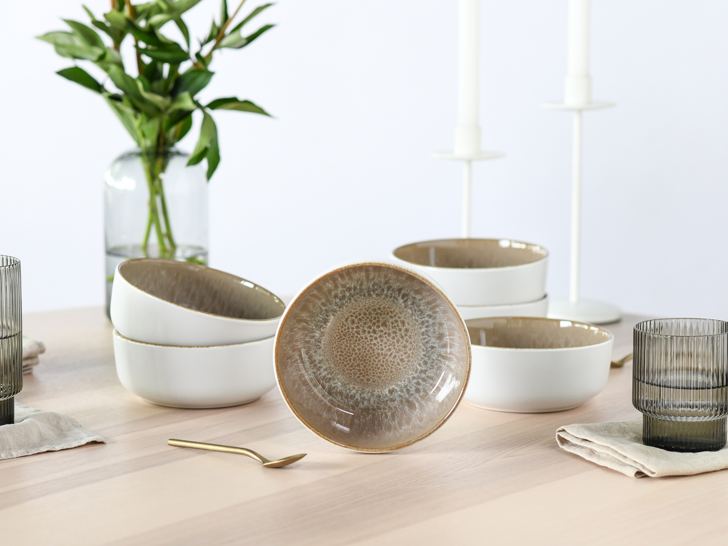 Thumbnail - my home Müslischale "modernes Schüssel-Set Nydala, Geschirr-Set, Bowl" 6 Stk. aus Steinzeug hohe Haltbarkeit, spülmaschi...
