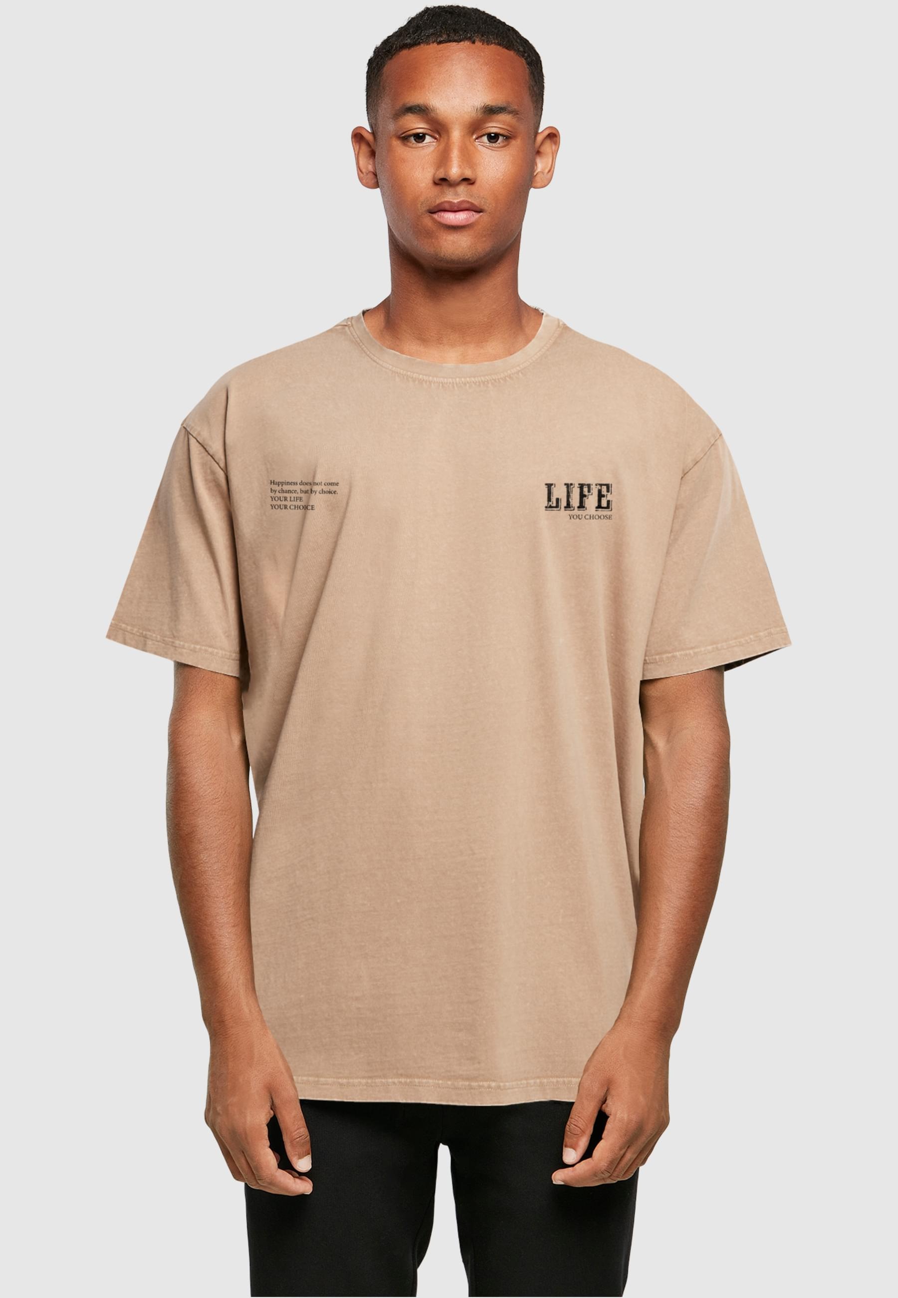 Merchcode T-Shirt »Merchcode Herren Life Acid Washed Oversized Tee«, (1 tlg.)
