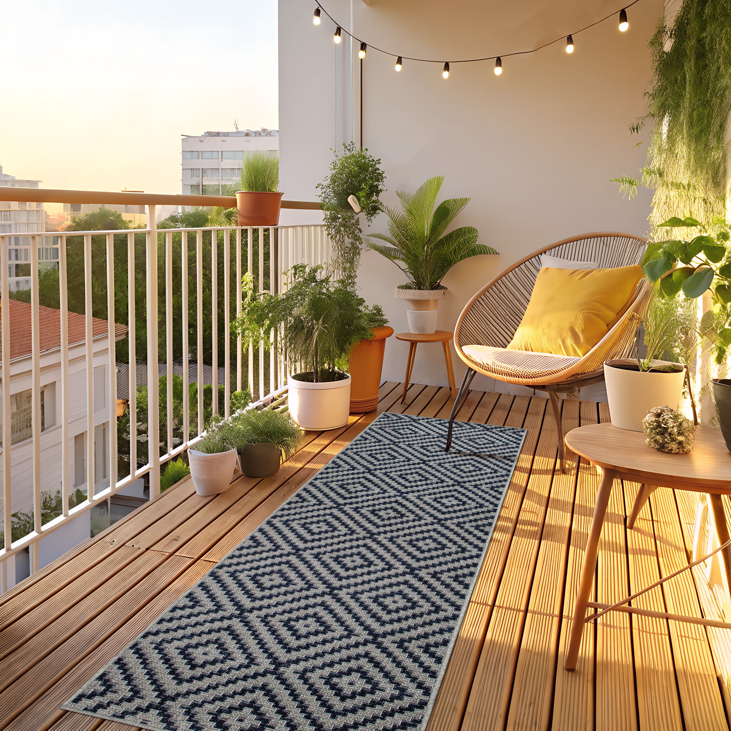 my home Teppich »Cordoba auch als Läufer erhältlich«, rechteckig, 3 mm Höhe, In- und Outdoor geeignet, Sisal-Optik, Wetterfest & UV-beständig, Boho