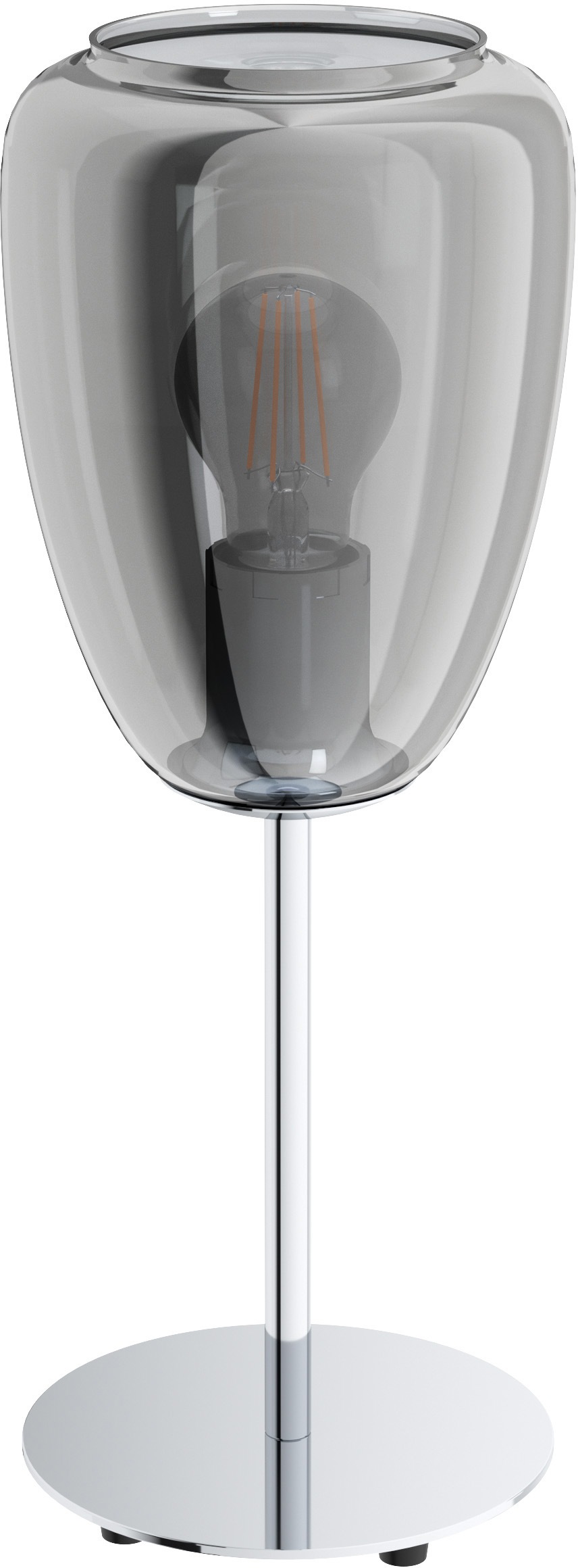 EGLO Tischlampe Torvisco 1 - Nachttischlampe In Grau Mit Klarem Glas - E27 Fassung