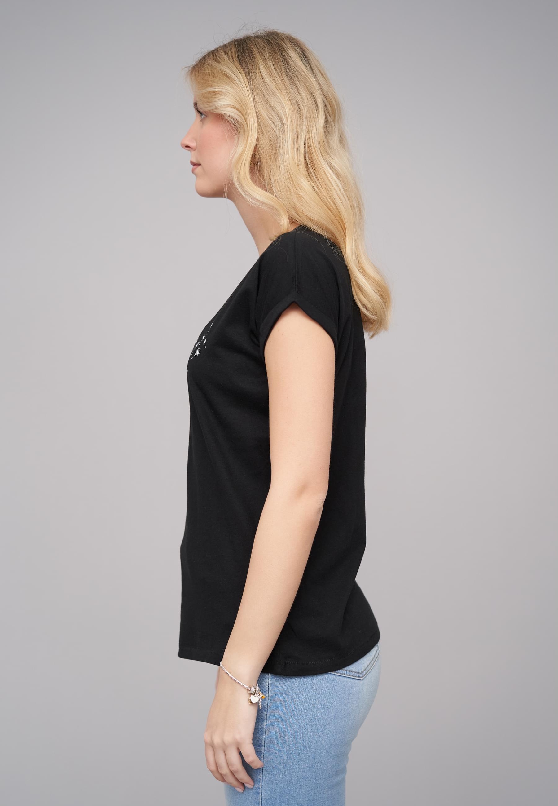 CLOUD 5IVE T-Shirt »CLOUD 5IVE Ladies 77 Pusteblume Black Tee«, (1 tlg.)