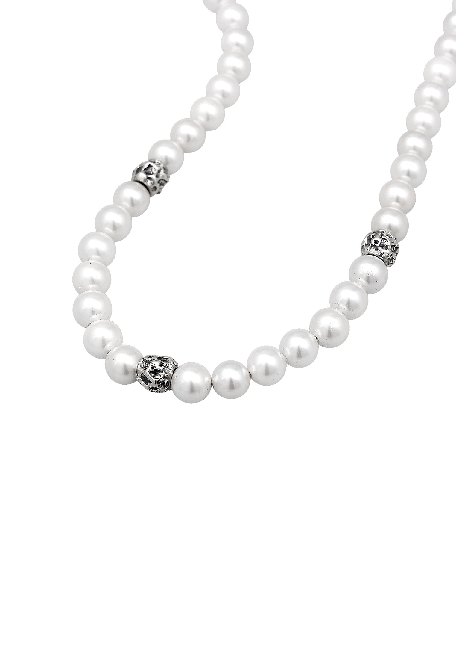 HAZE & GLORY Silberkette »Halskette Herren Perlenkette Organic Beads 925 Silber«
