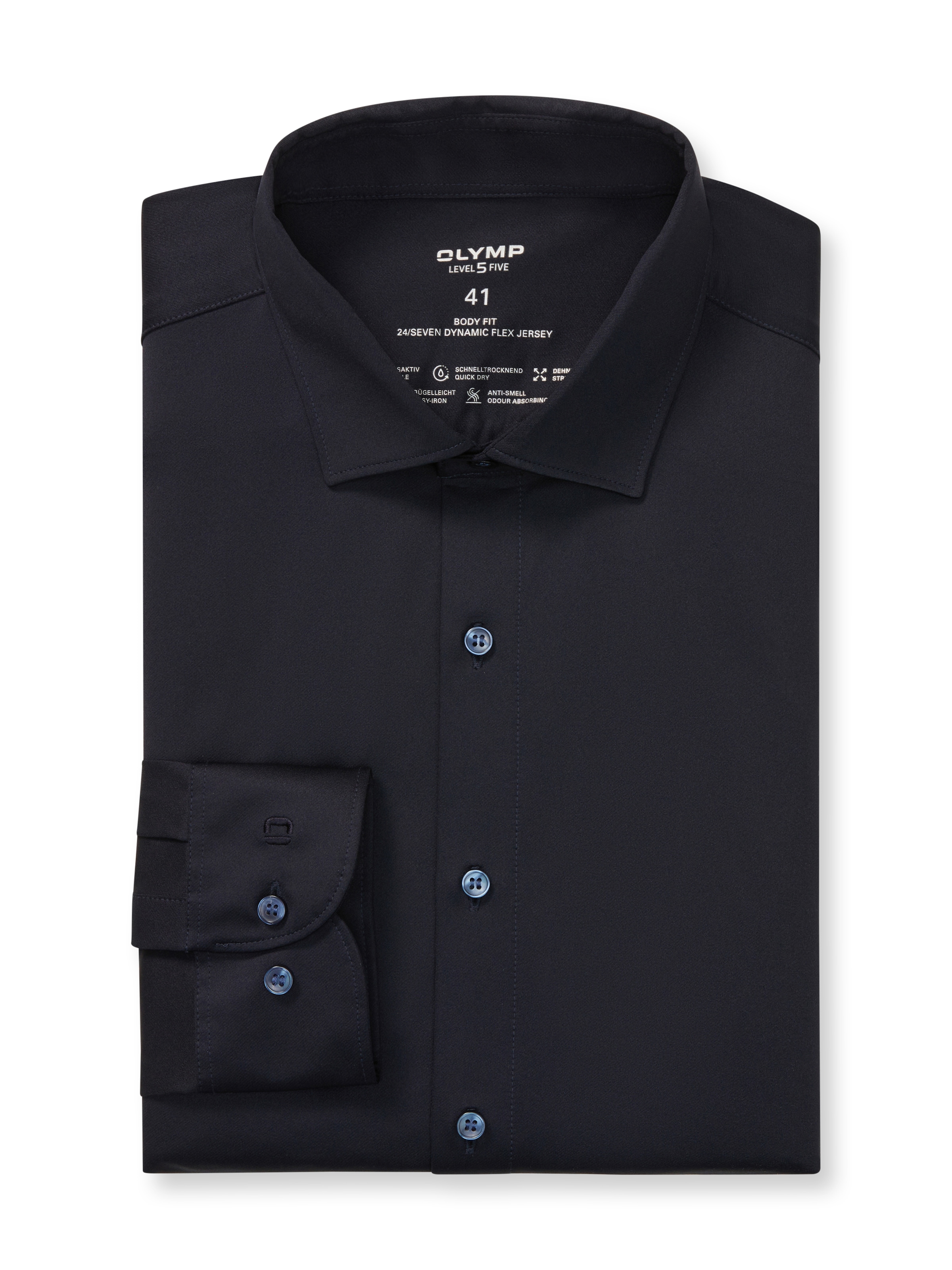 OLYMP Langarmhemd "Leve Five 24/Seven", Atmungsaktiv, Jersey, sehr dehnbar, günstig online kaufen