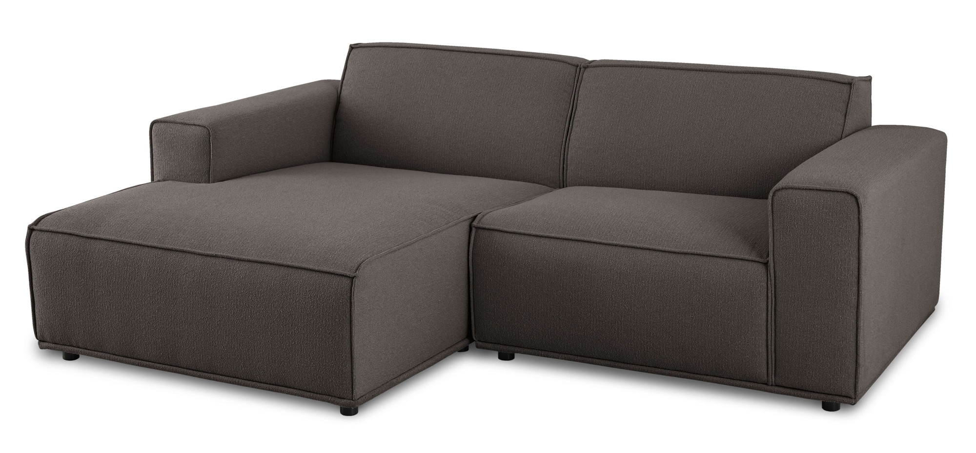 Home affaire Ecksofa »Avelin, 228 cm, L-Form, Chenille, Struktur-Boucle«, mit Wellenunterfederung, Kedernaht, bodentief, Skandi-Design