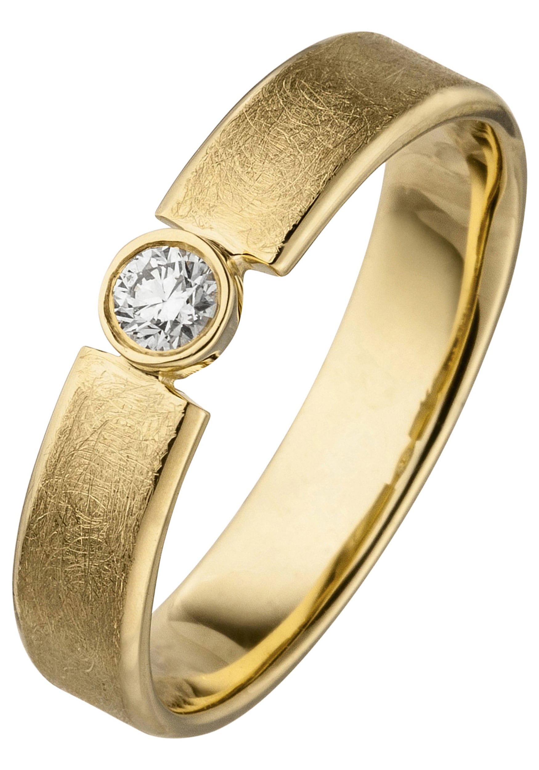 JOBO Fingerring, 585 BAUR eismatt 0,10 ct. online Diamant Gold mit kaufen 