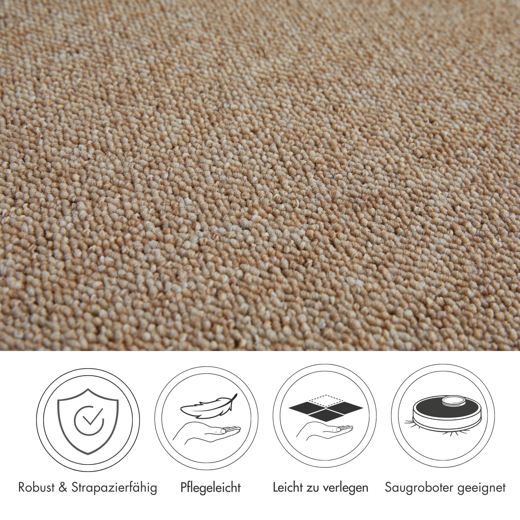 Thumbnail - Andiamo Teppichboden "Carlos, Feinschlinge, Made in Netherlands" rechteckig 6,5 mm Höhe melierte Optik, Breite 200, 400 ...