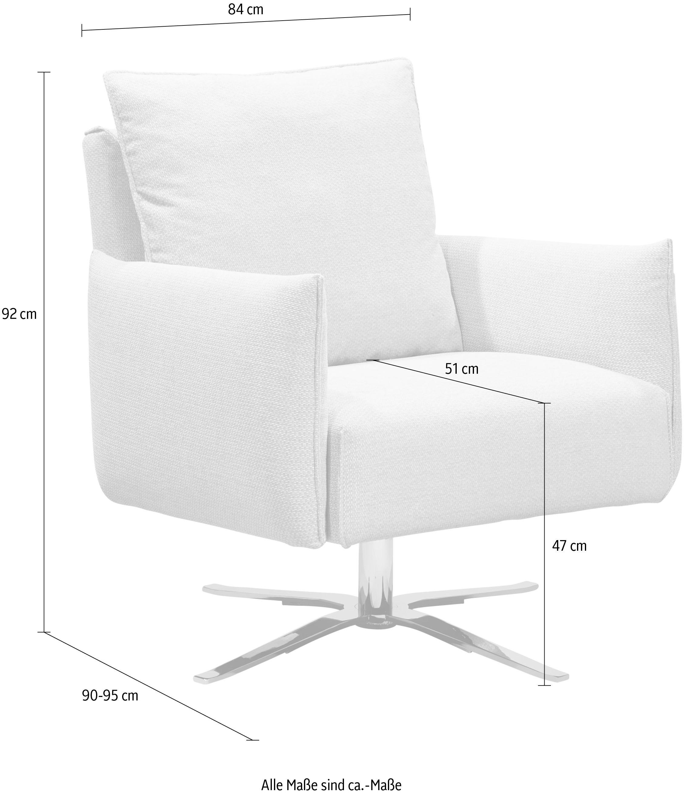 SCHÖNER WOHNEN-Kollektion Sessel »Lineo Drehsessel mit schmalen Armlehnen, bequem und elegant,«, Clubsessel, 360° drehbar