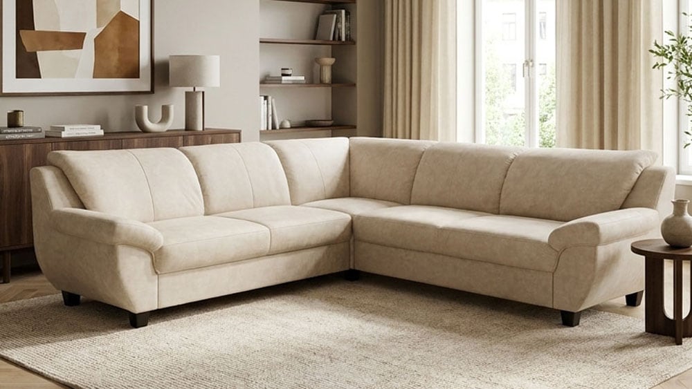 OTTO home "Sillkeborg 251 x 251 cm, formschönes Sofa mit dunklen Füßen" aus haustierfreundlichem Pet Friendly Bezug