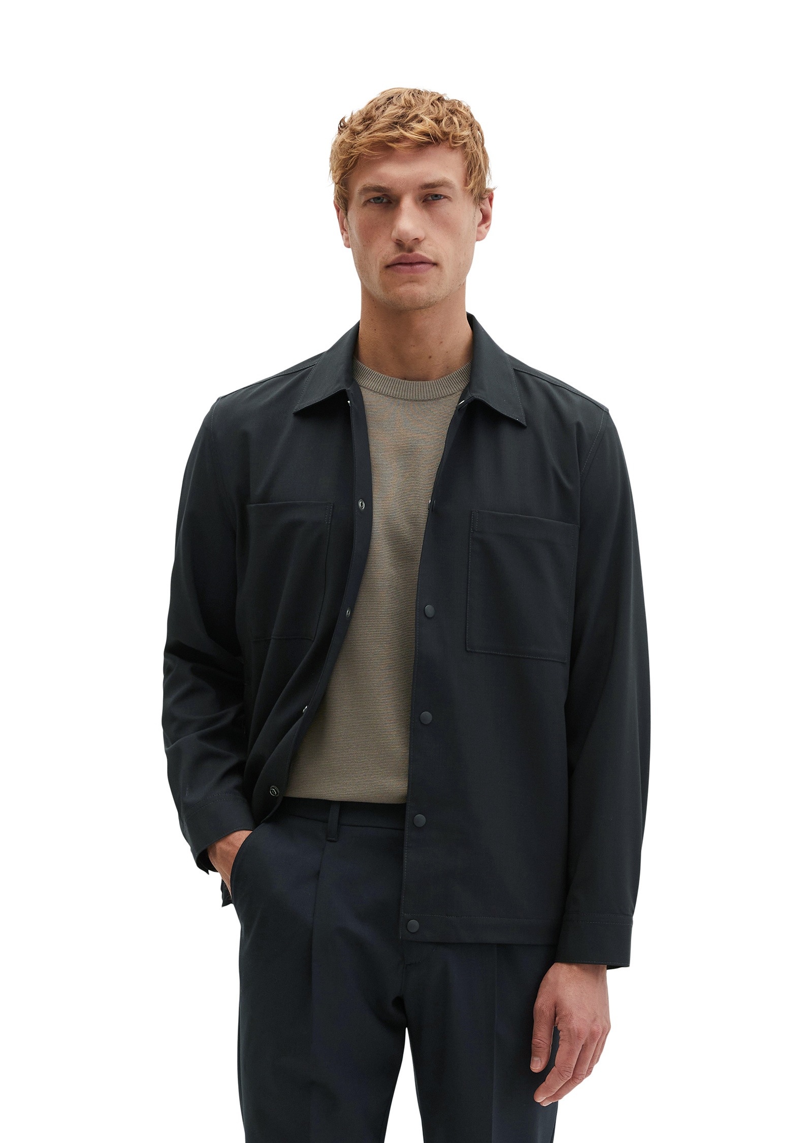 Marc OPolo Kurzjacke "aus dehnbarem Tech Wool Blend" ohne Kapuze