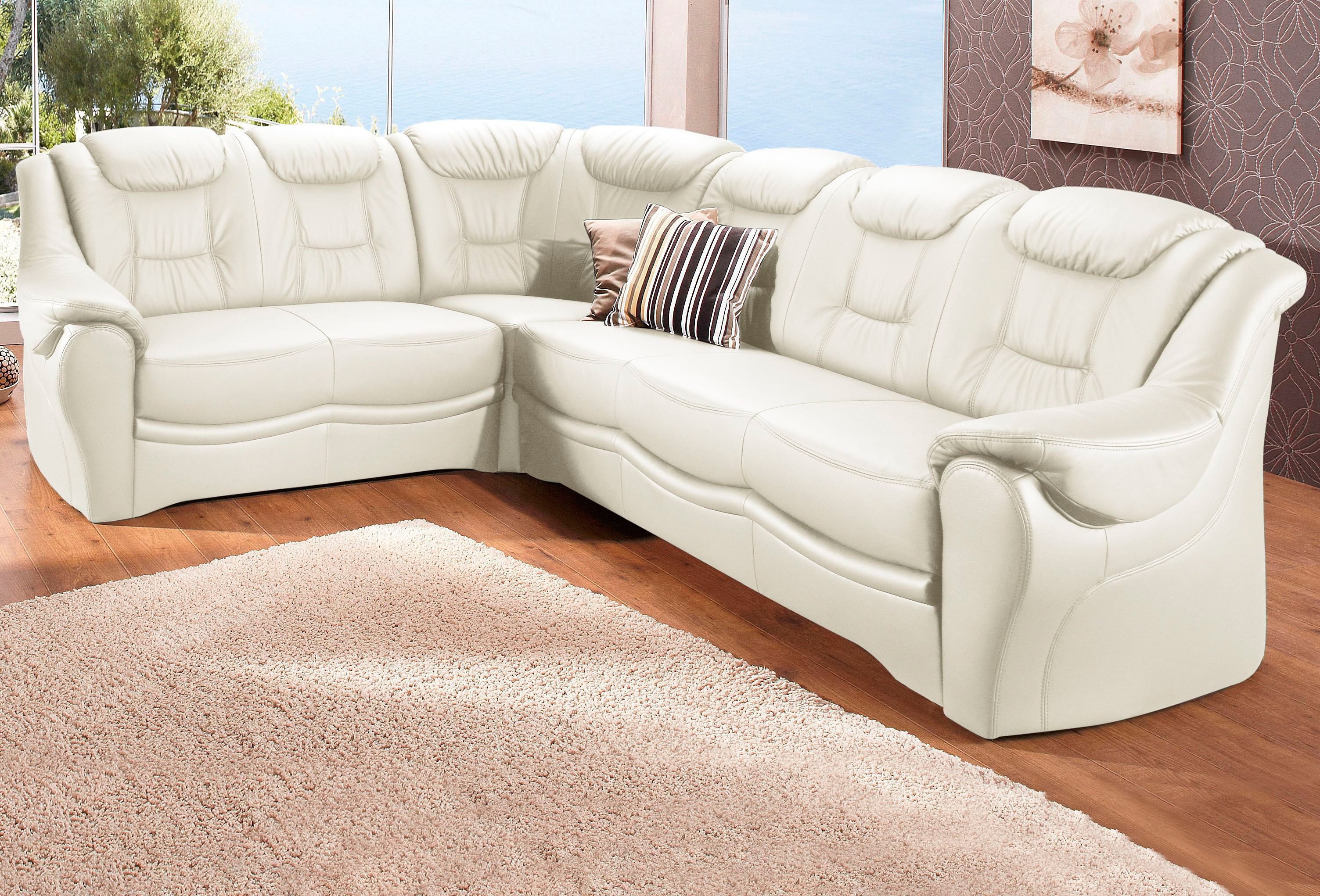 sit&more Ecksofa "Bellevue L-Form, B: 265 cm, Bettfunktion optional, Federkernpolsterung" Komfortable Sitzhöhe 44 cm, Liegefläche 120 x 198 cm bei Bettfunktion